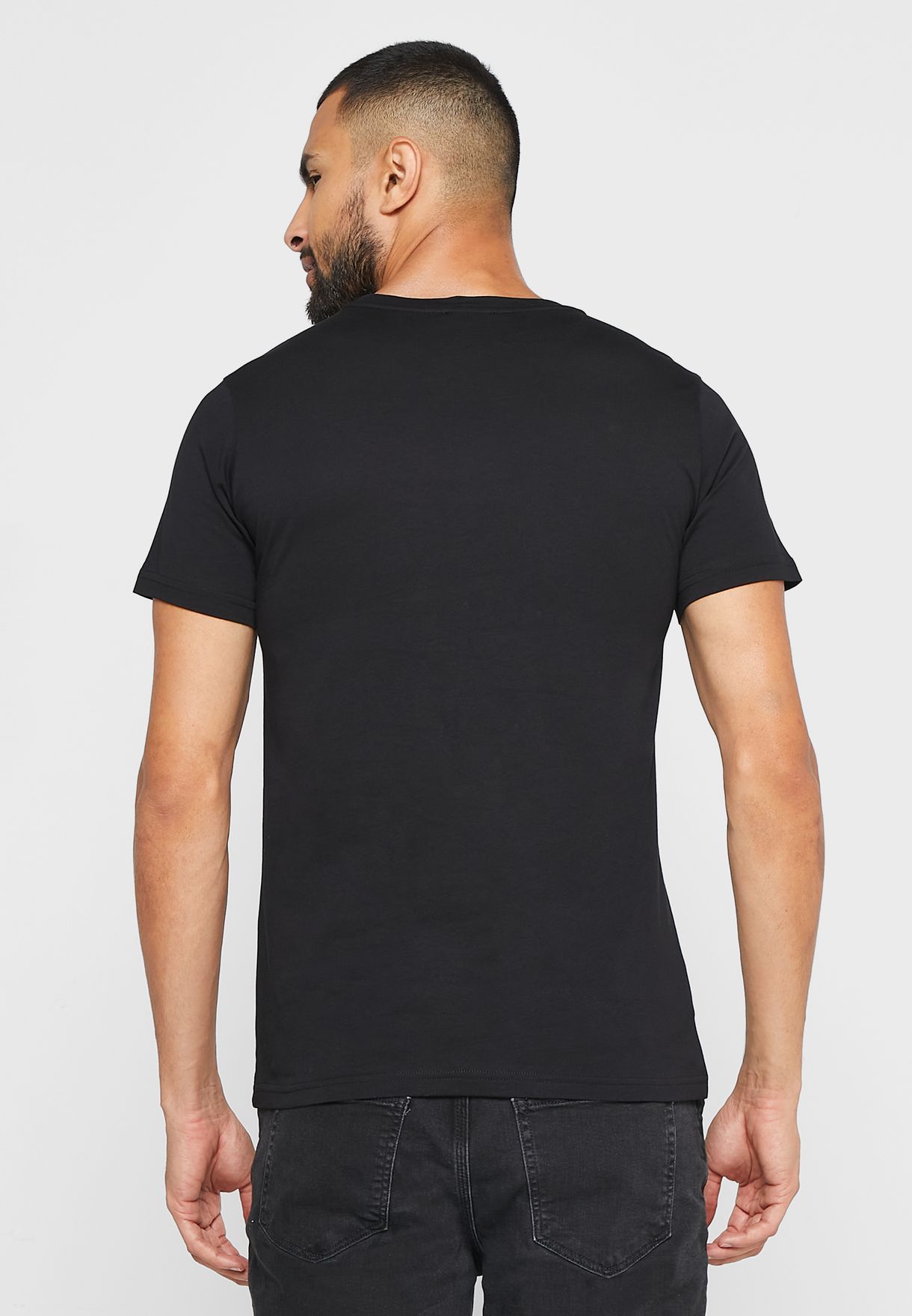 Buy Emporio Armani black Logo Crew Neck T-Shirt for Men in Dubai, Abu Dhabi