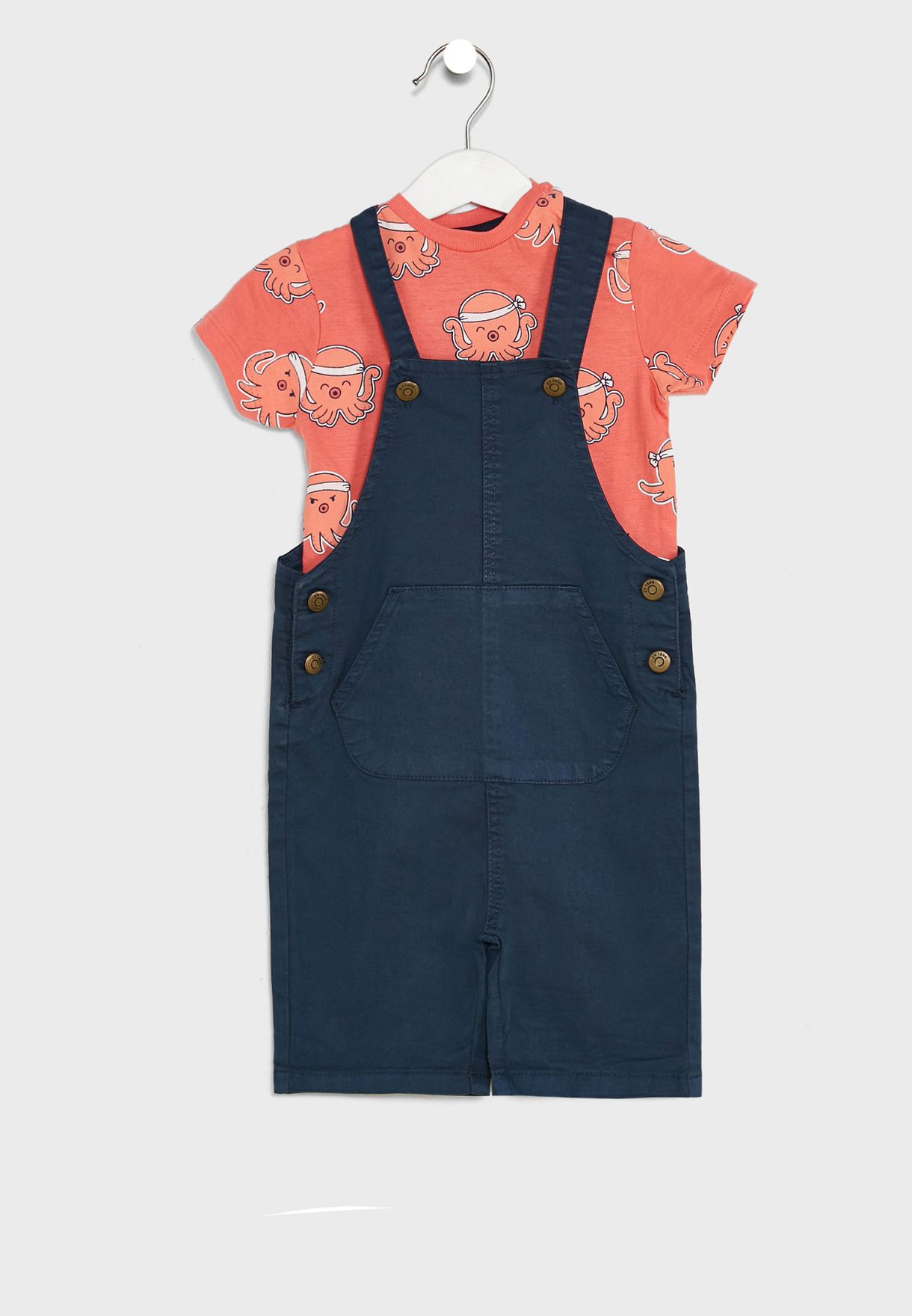 Infant Essential T-Shirt & Dungaree Set