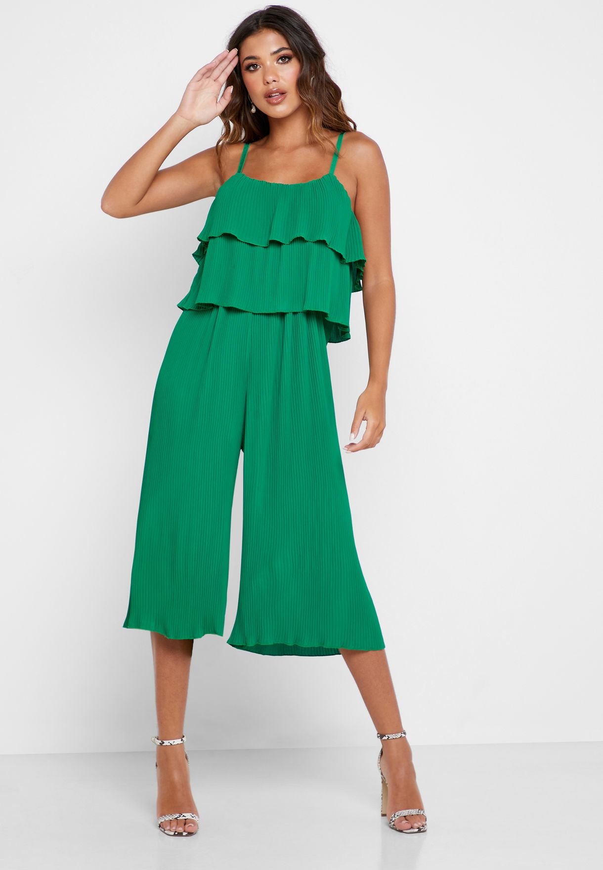 green plunge jumpsuit