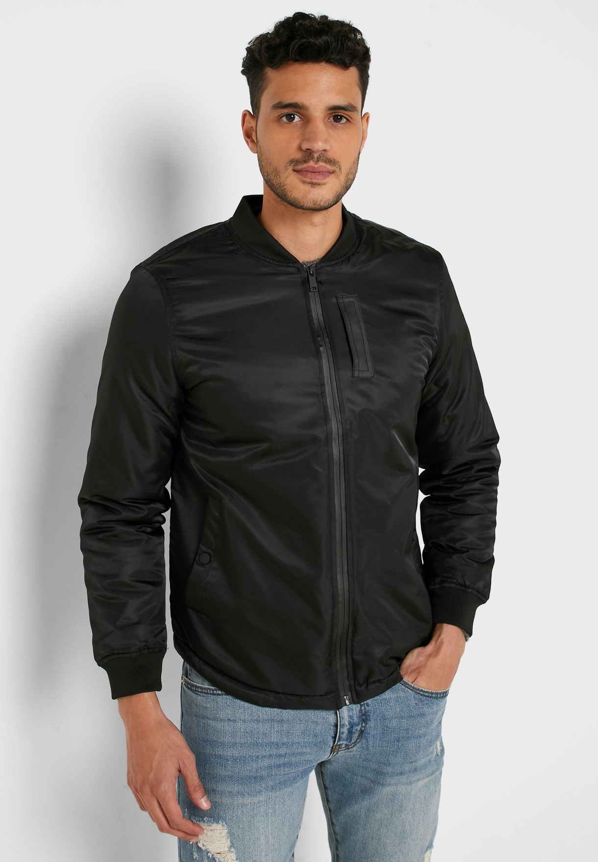 Buy Brave Soul black Bomber Jacket for Men in Dubai, Abu Dhabi