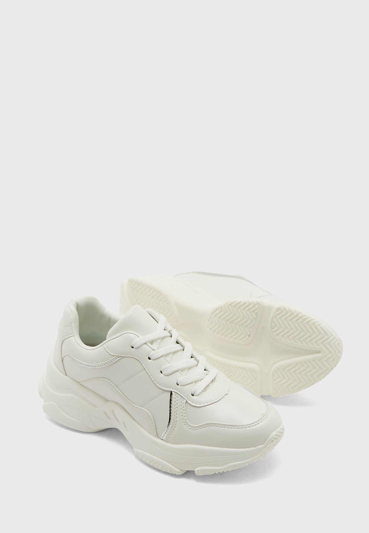 Metallic Trim Quilted Chunky Sneaker 