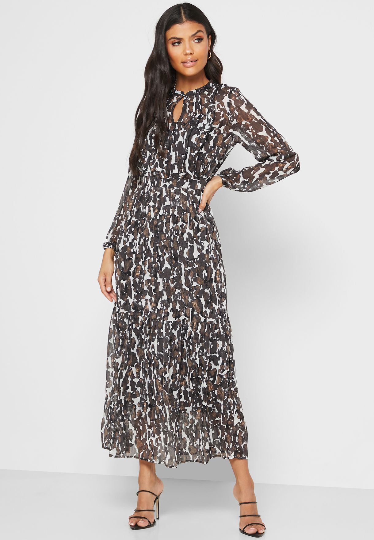 Buy Vero Moda prints Printed Mesh Sleeve Dress Women in MENA, Worldwide