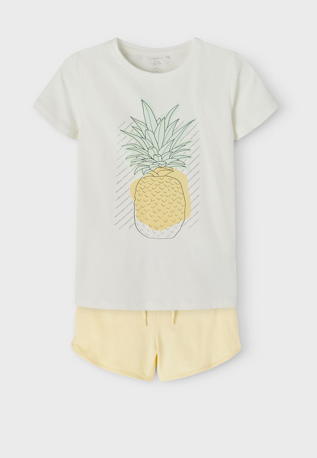 Youth Pineapple Print T-Shirt & Shorts Set