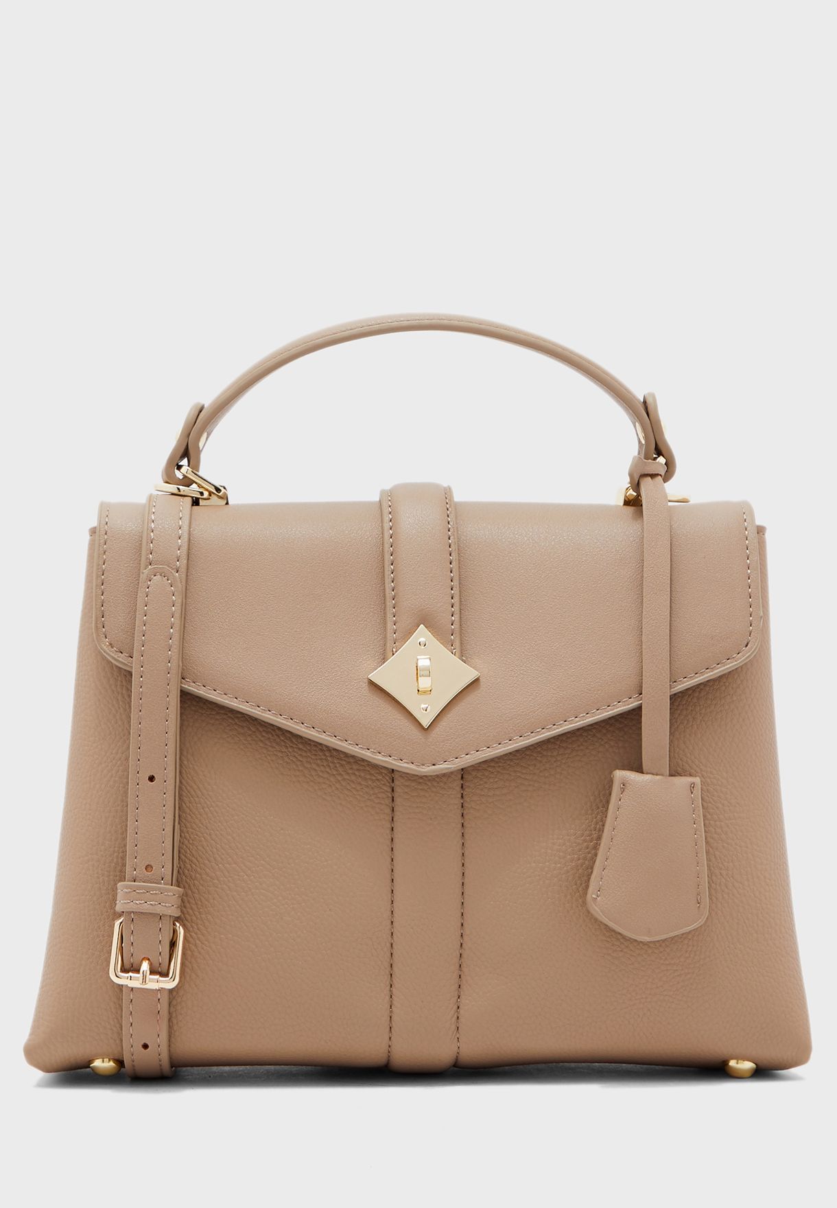 beige satchel handbag