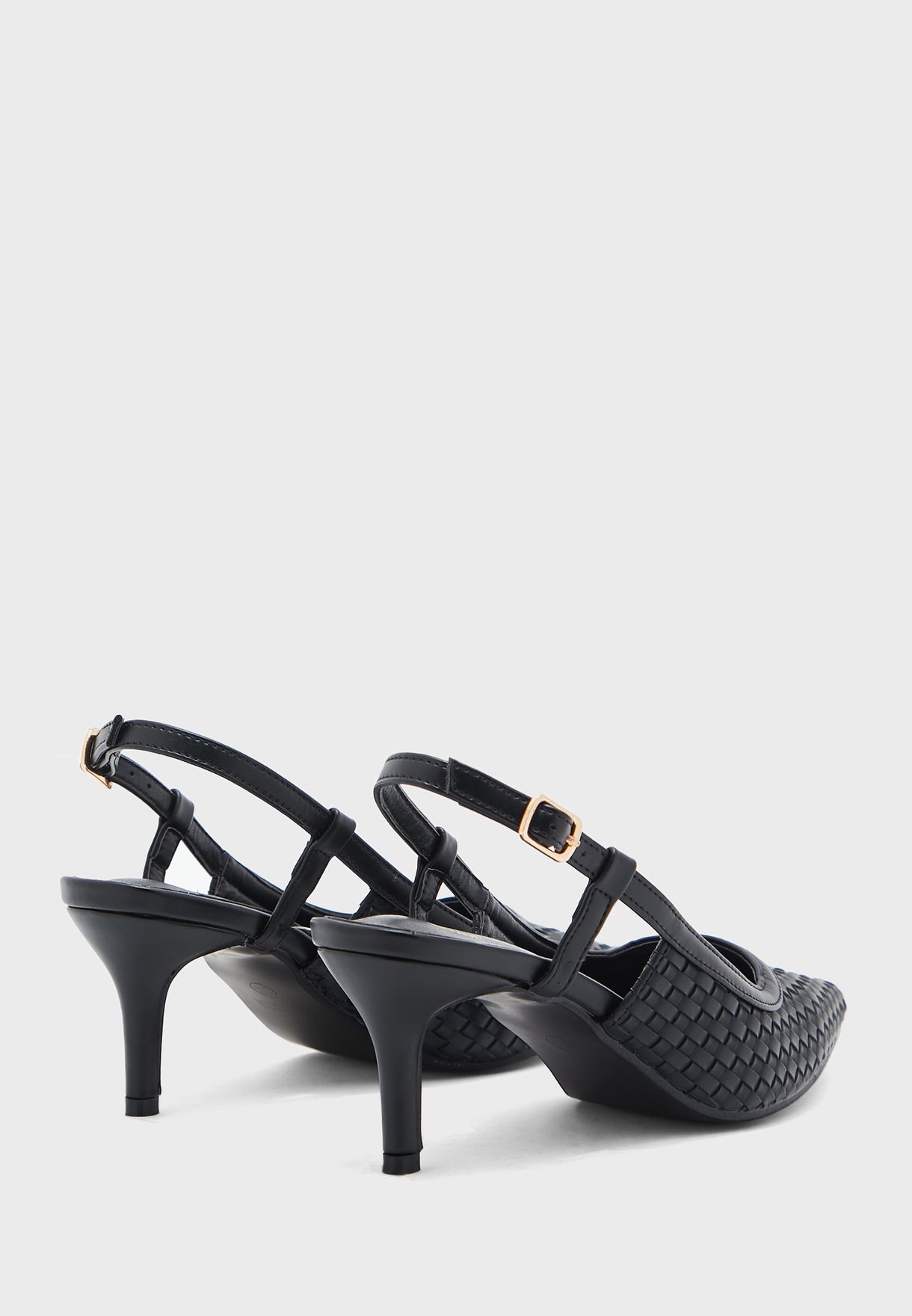 Weaved Cutout Strap Pump