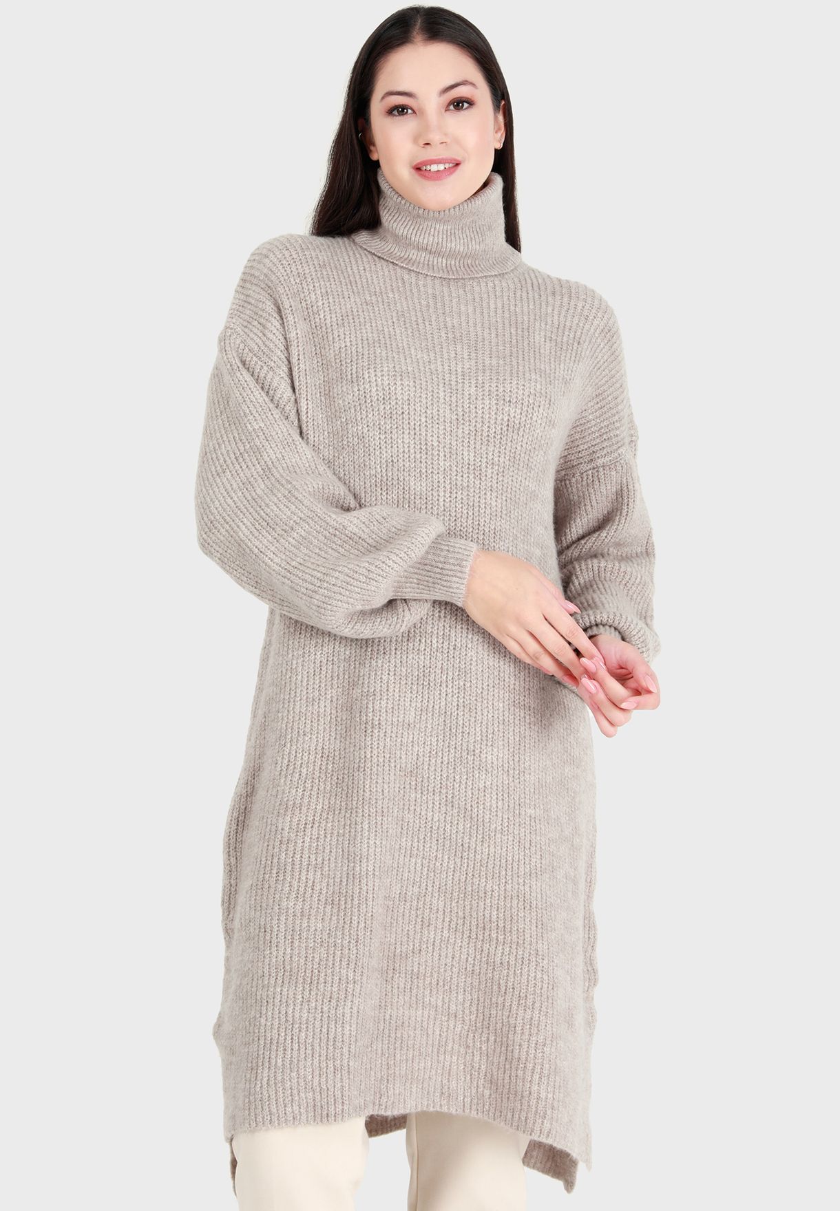 High Neck Knitted Tunic