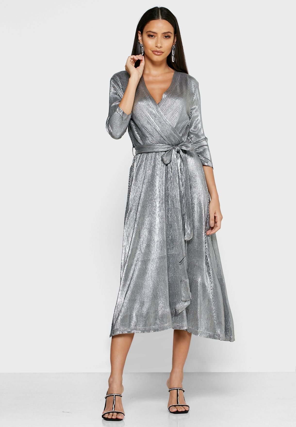silver shimmer dress