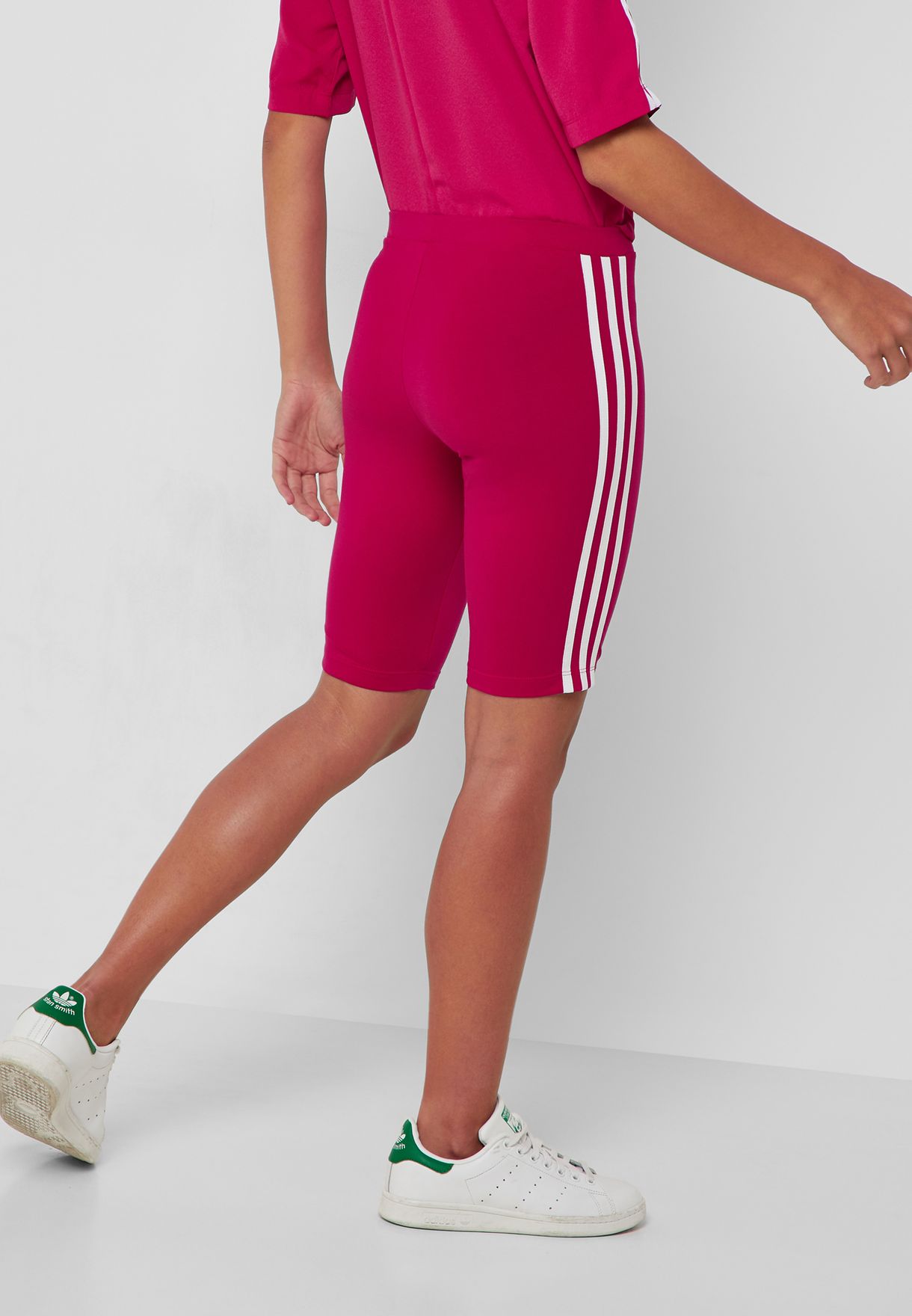 pink adidas biker shorts