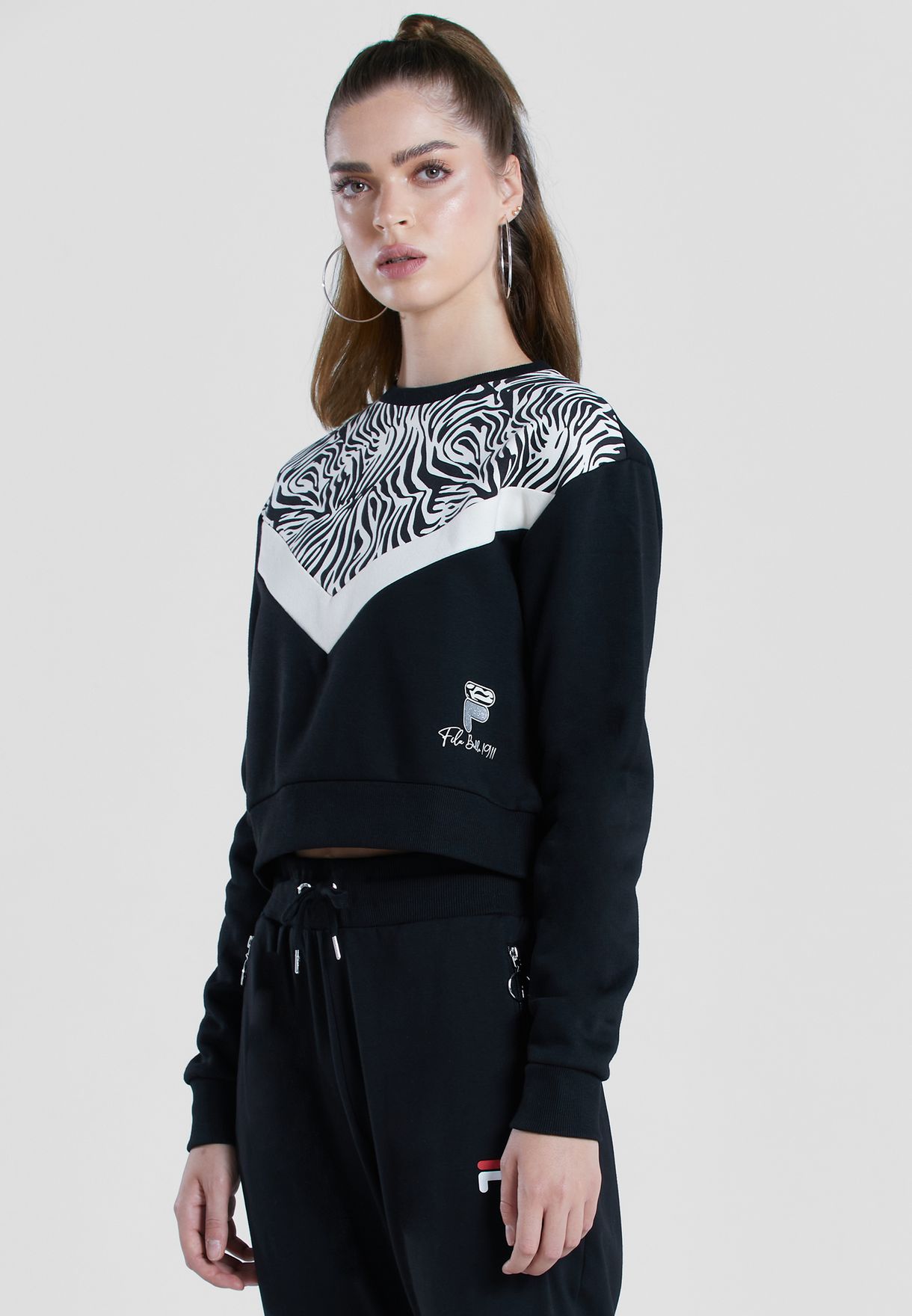 Colour Block Fleece Sweatshirt