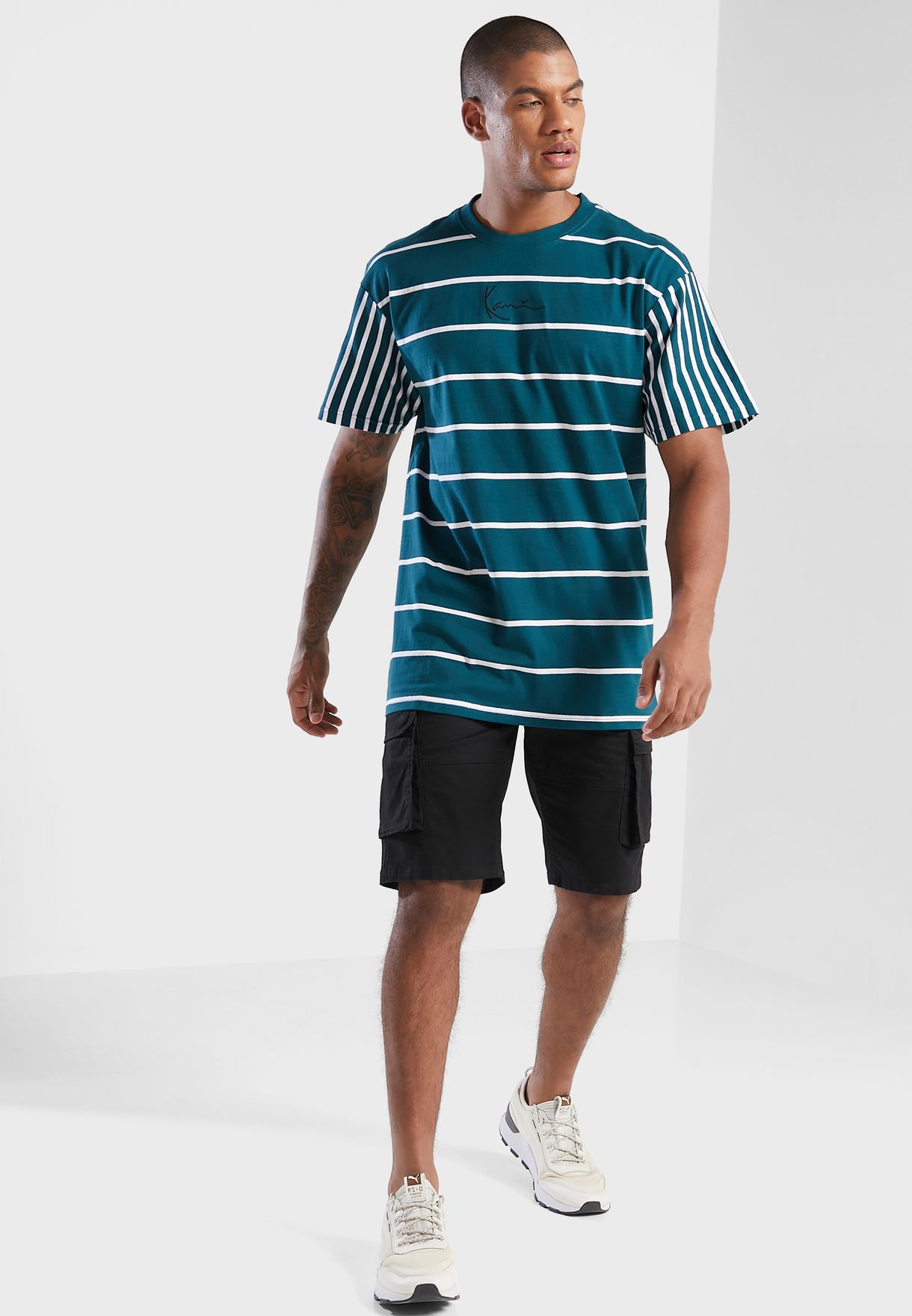 Small Signature Block Stripe T-Shirt