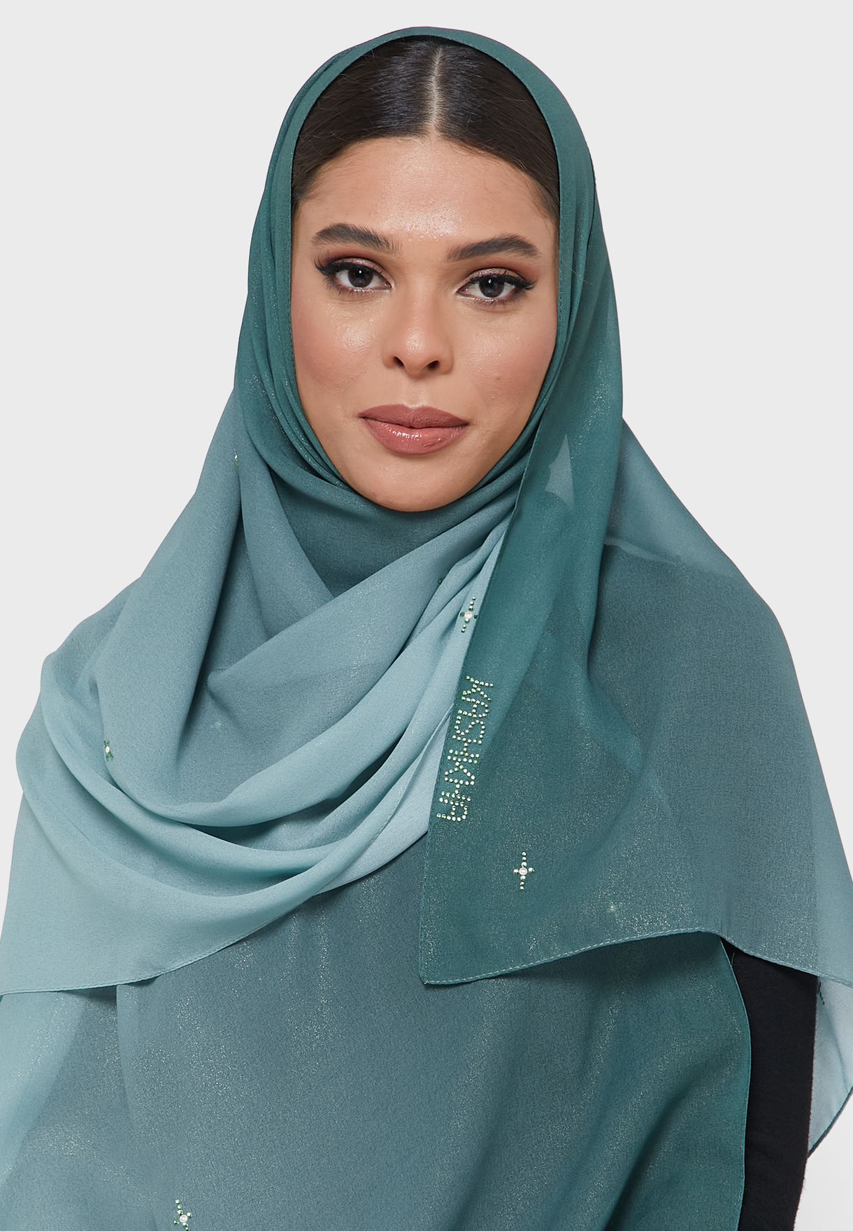 Buy Kashkha green Shimmer Hijab With Tiny Motif for Women in MENA ...