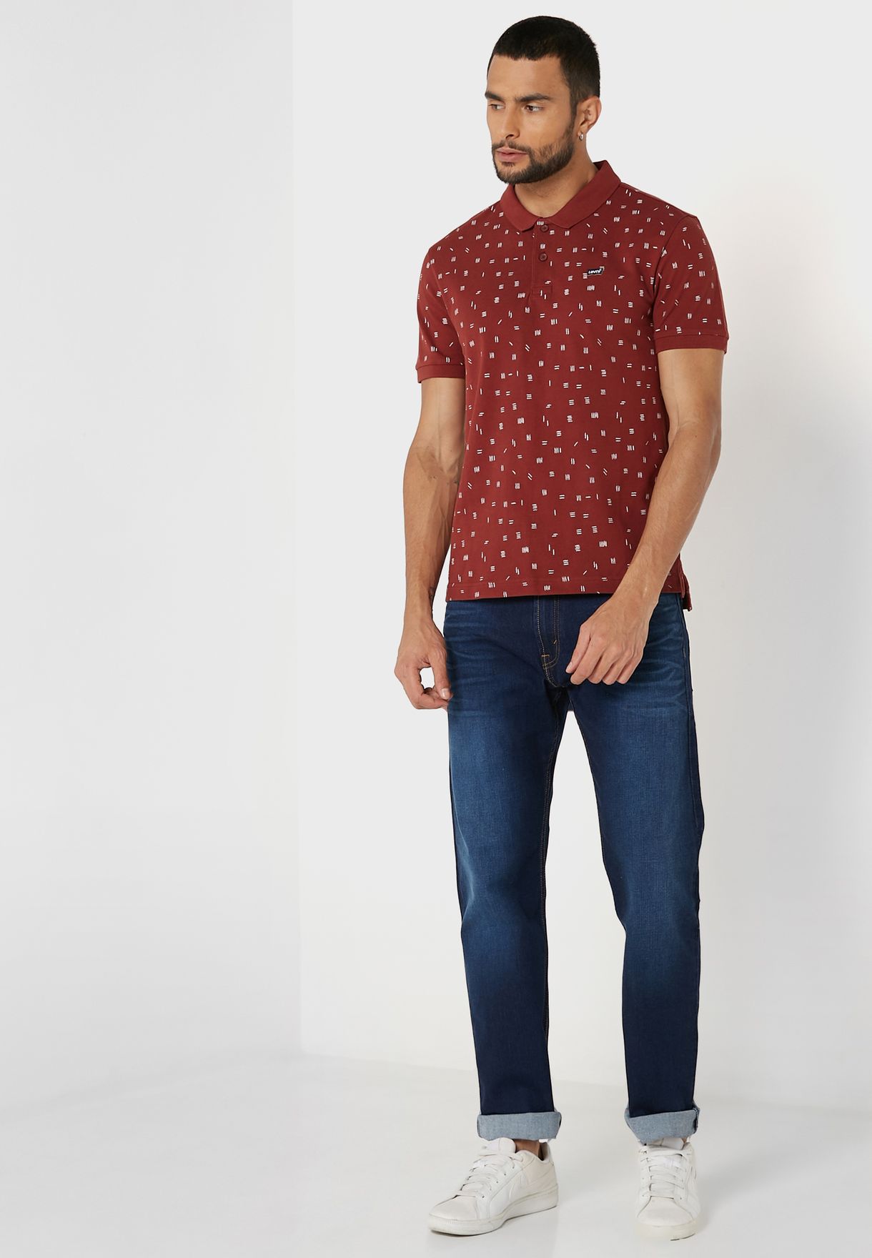Buy Levis red Printed Polo Shirt for Men in MENA, Worldwide