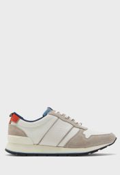 lhenstr textile and suede trainers