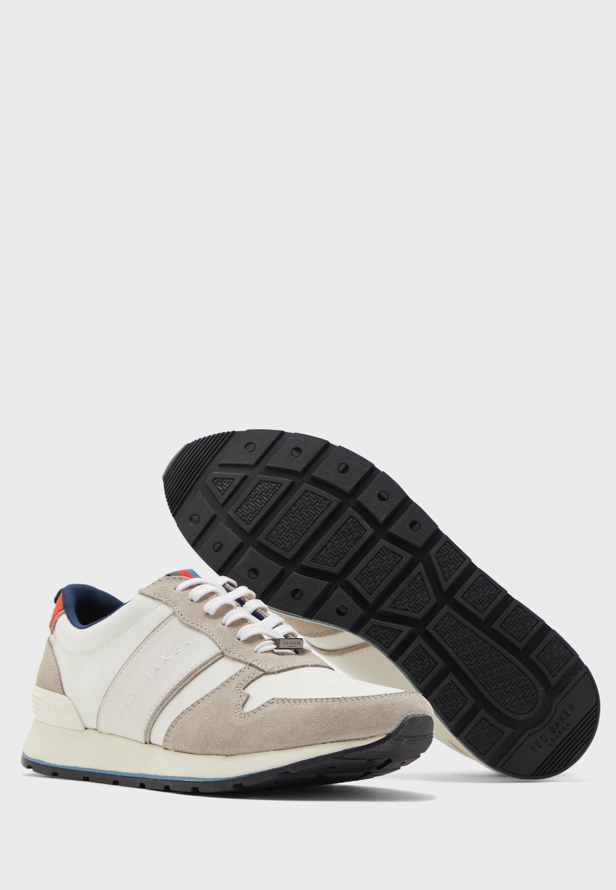 lhenstr textile and suede trainers