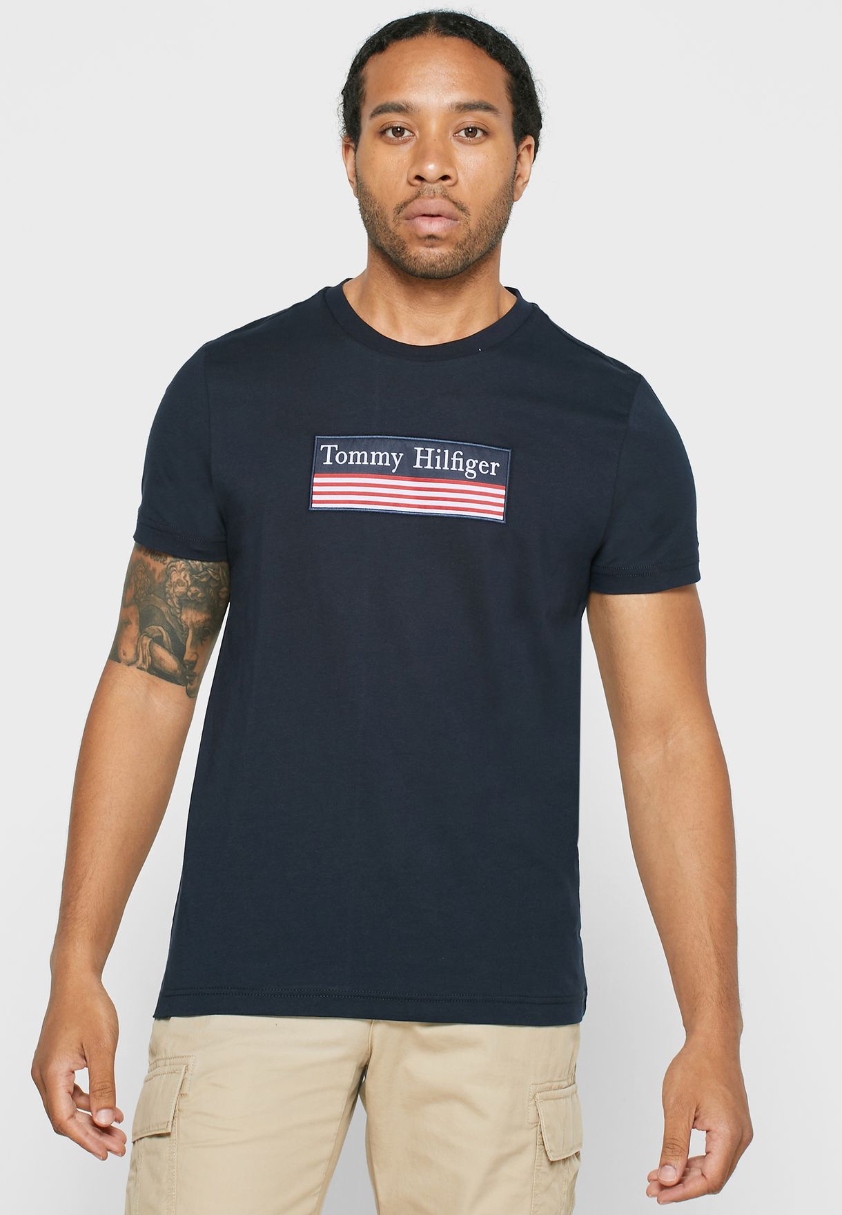 tommy hilfiger men's flag crew tee