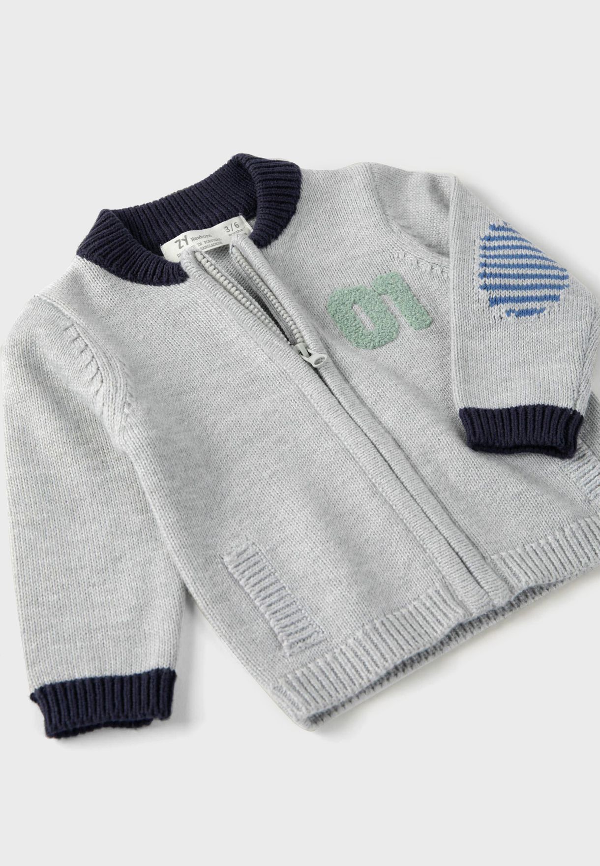 Infant Knitted Zip Through Cardigan