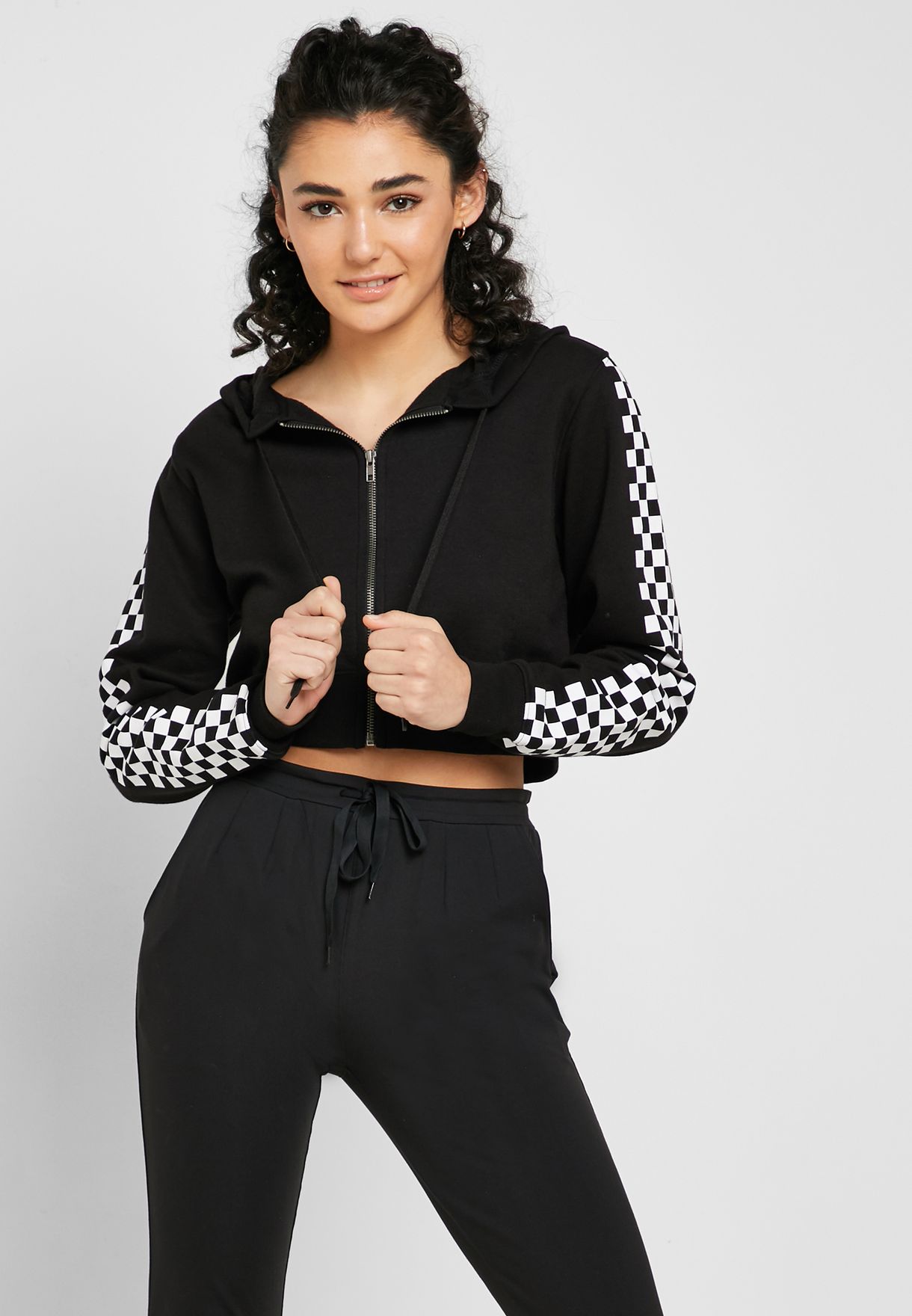 forever 21 checkered hoodie