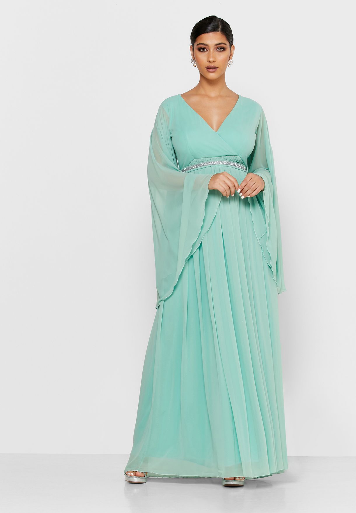 flare sleeve maxi dress