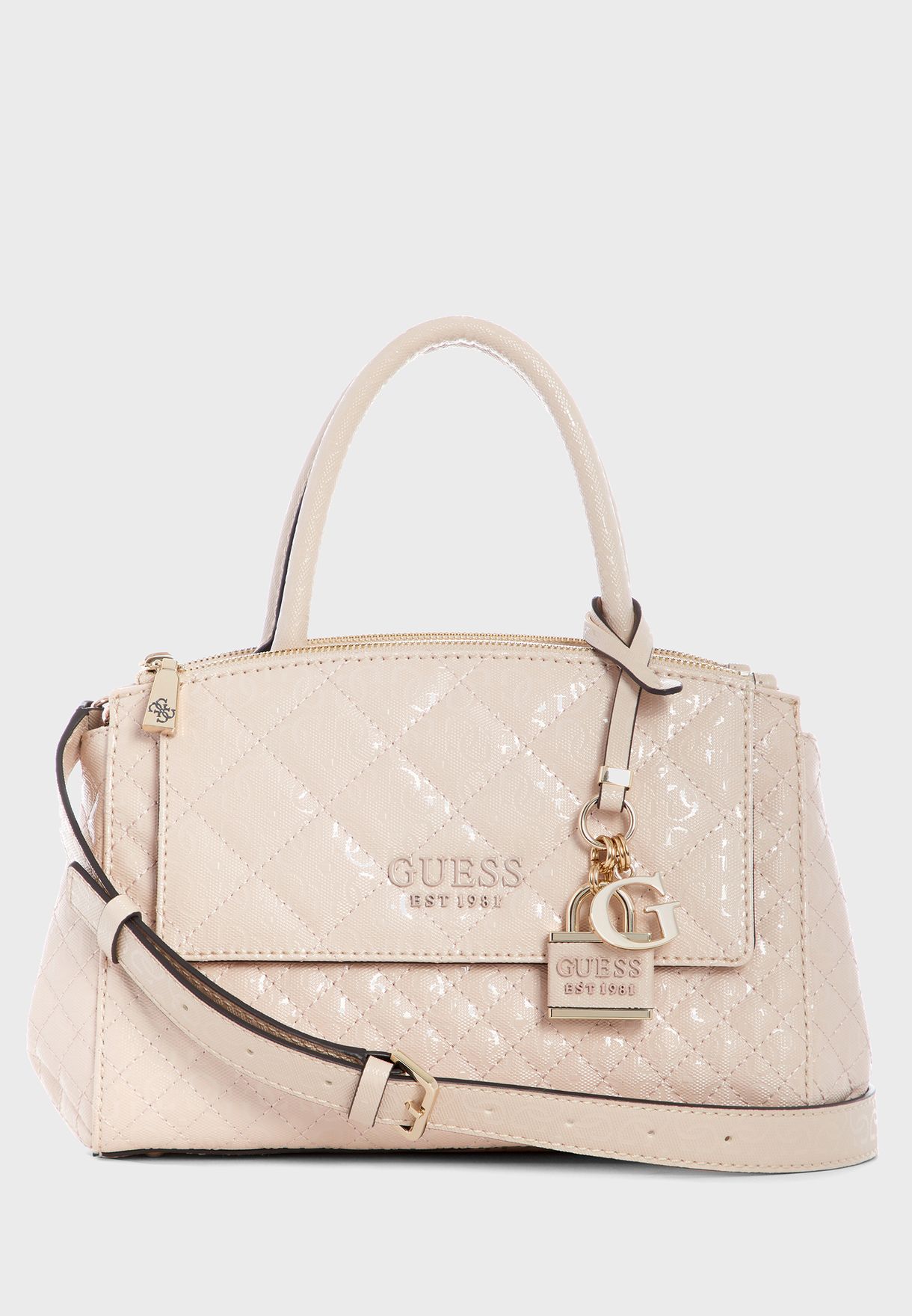 guess satchel top handle