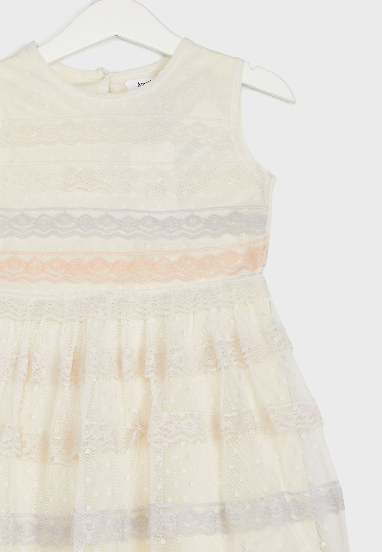 Youth Lace Trim Party Dress
