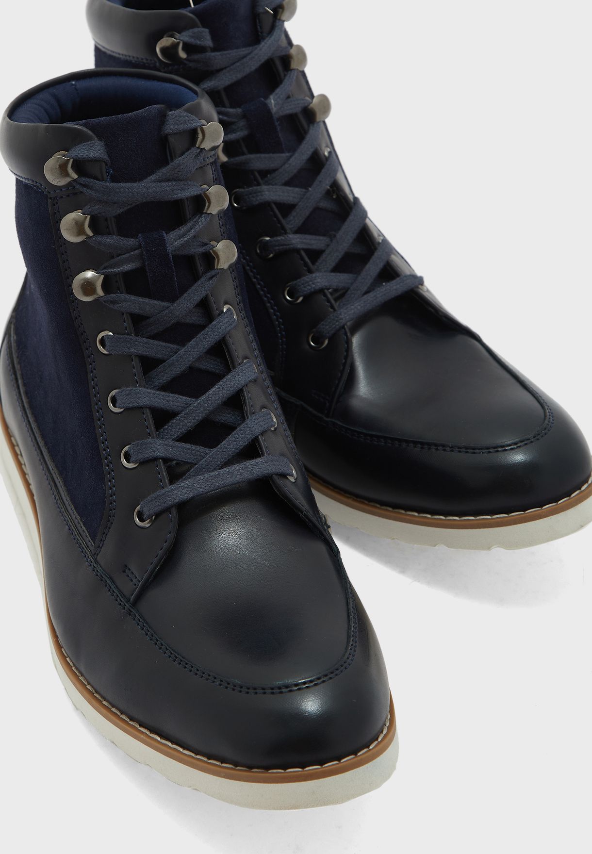 Genuine Leather Laced Boots
