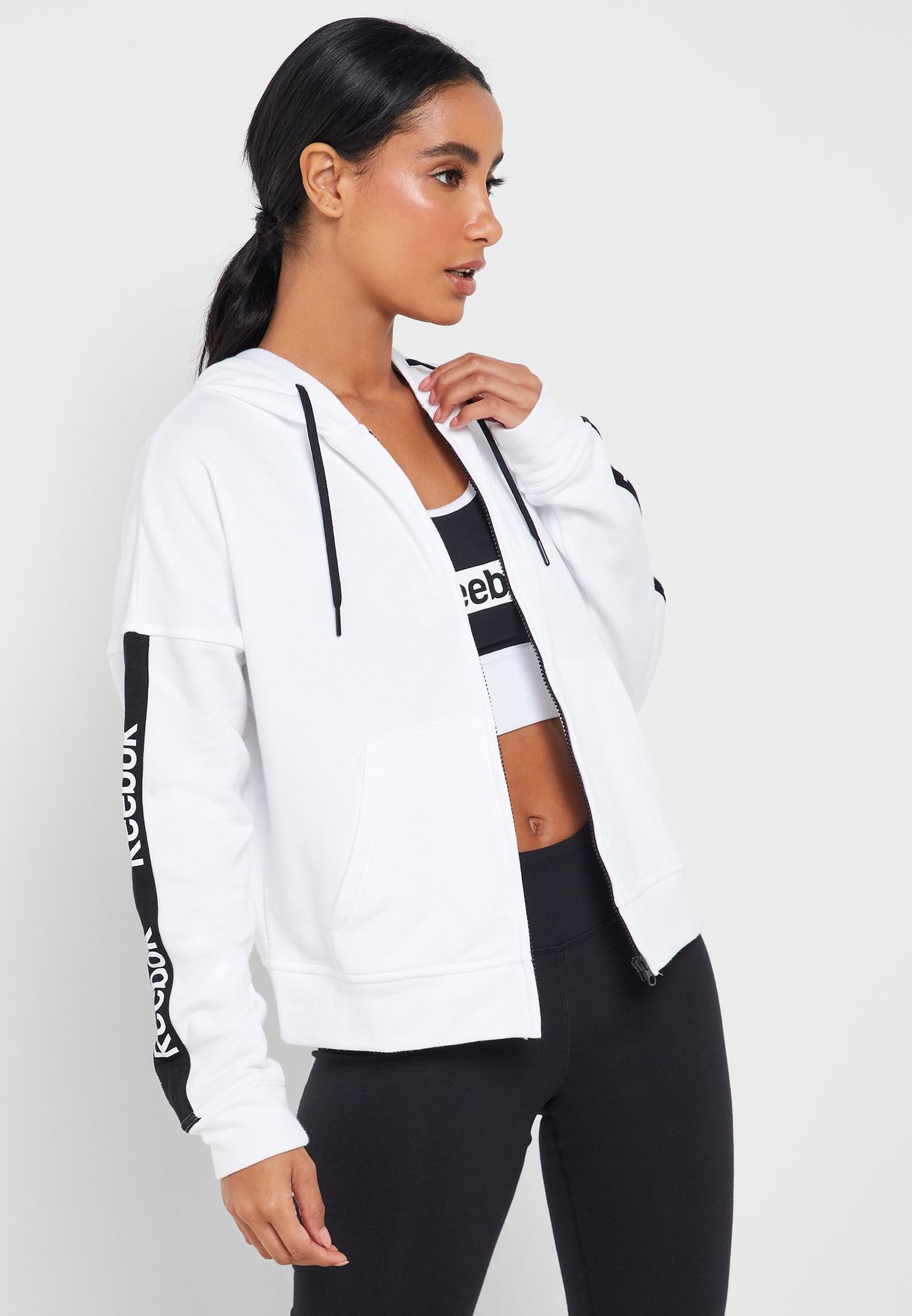 reebok linear logo hoodie