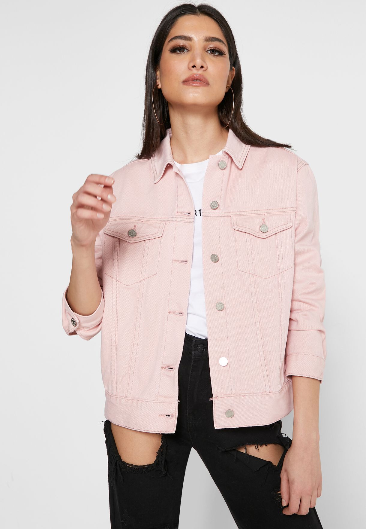 Pink Denim Jacket 224-210-043 | GulAhmed