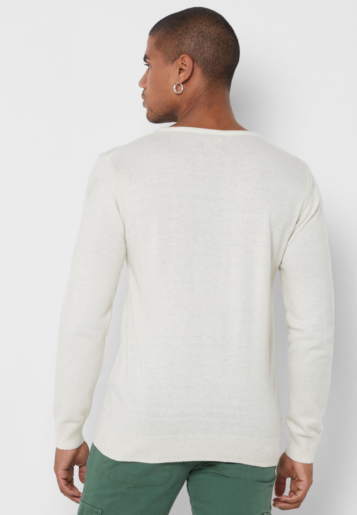 Texture Knit Crew Neck Sweater