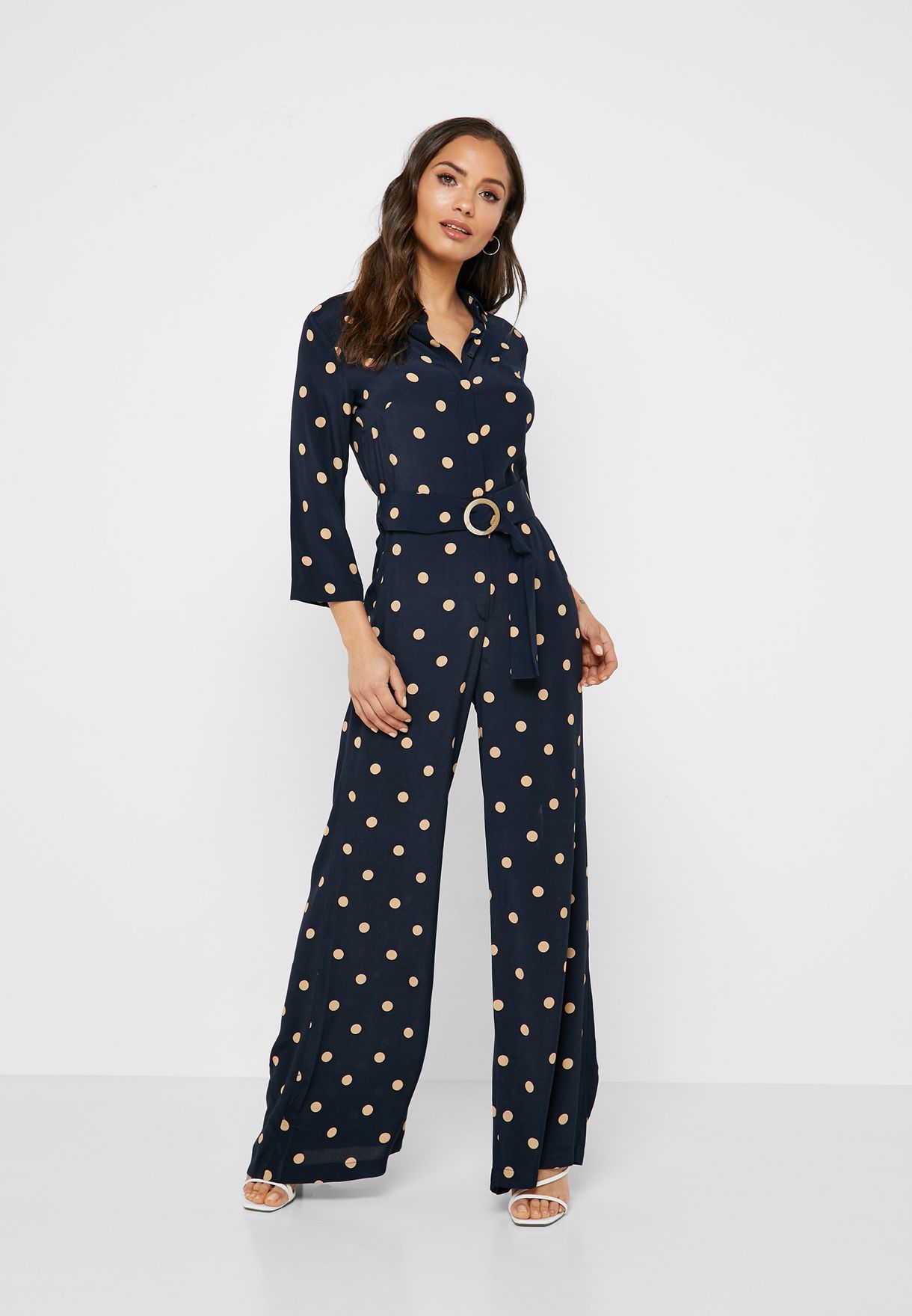 mango polka dot jumpsuit