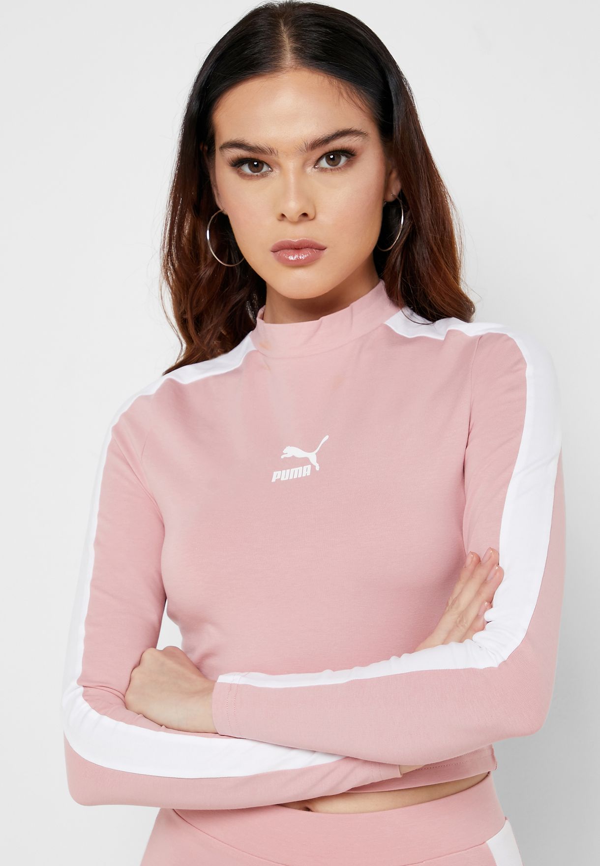 Buy PUMA pink Classic Cropped Top for 