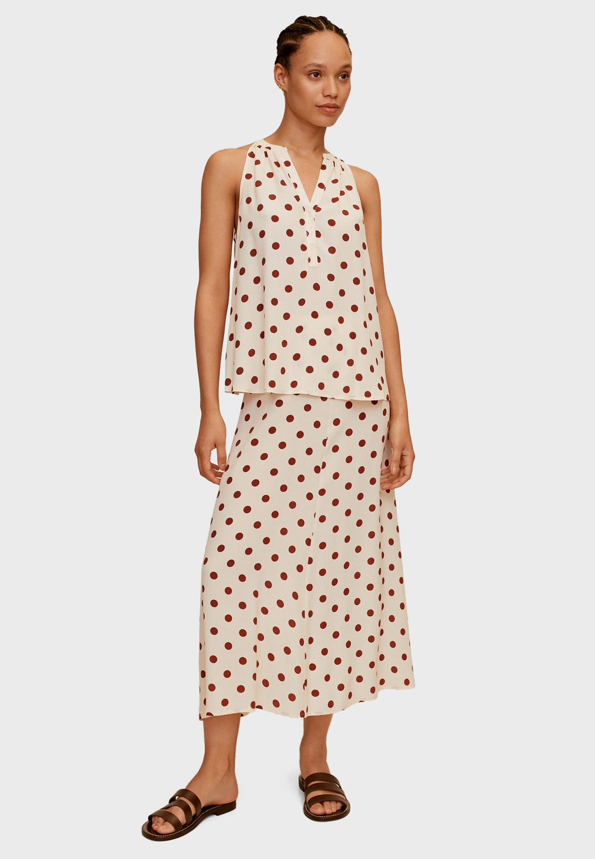 mango polka dot skirt