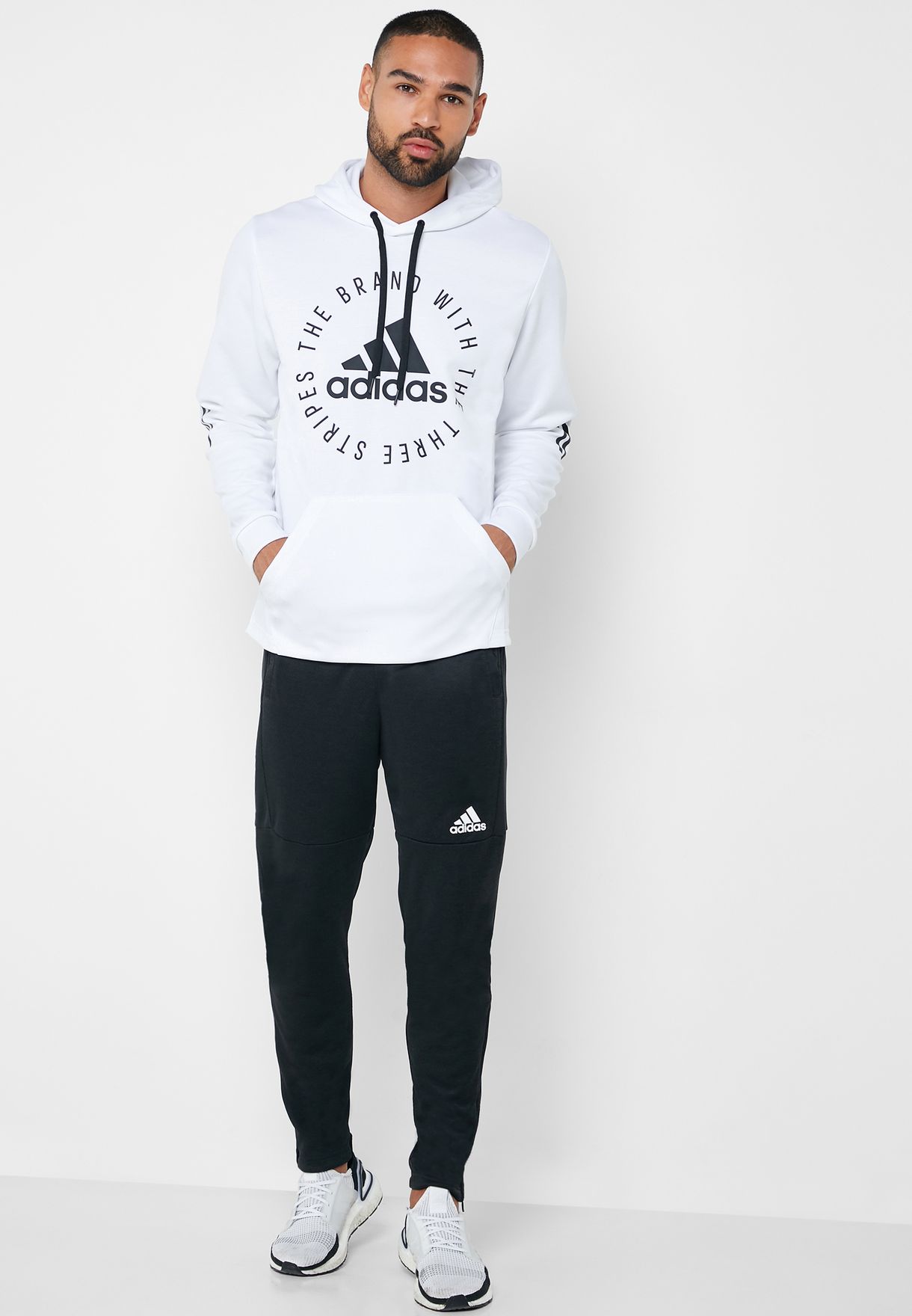 Buy adidas white Sport ID Hoodie for 