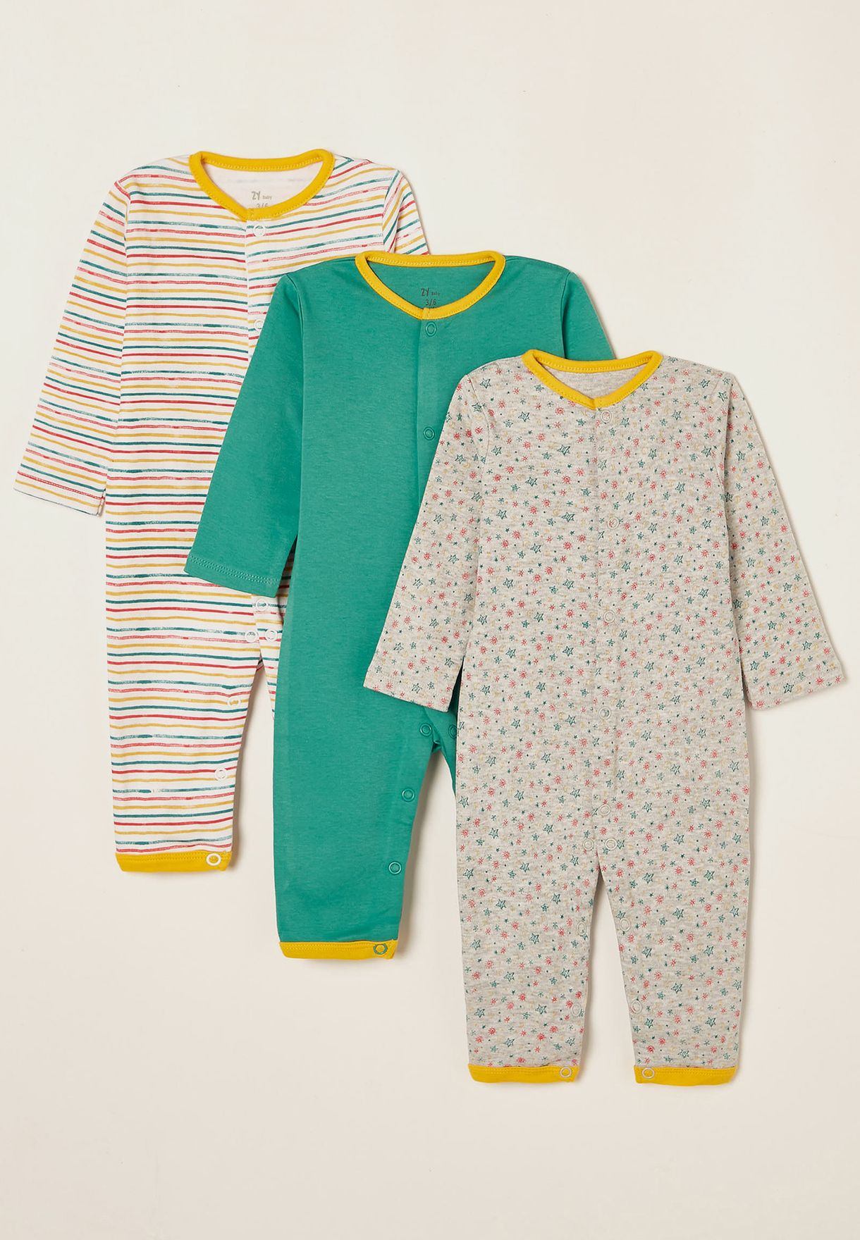 Infant 3 Pack Assorted Romper