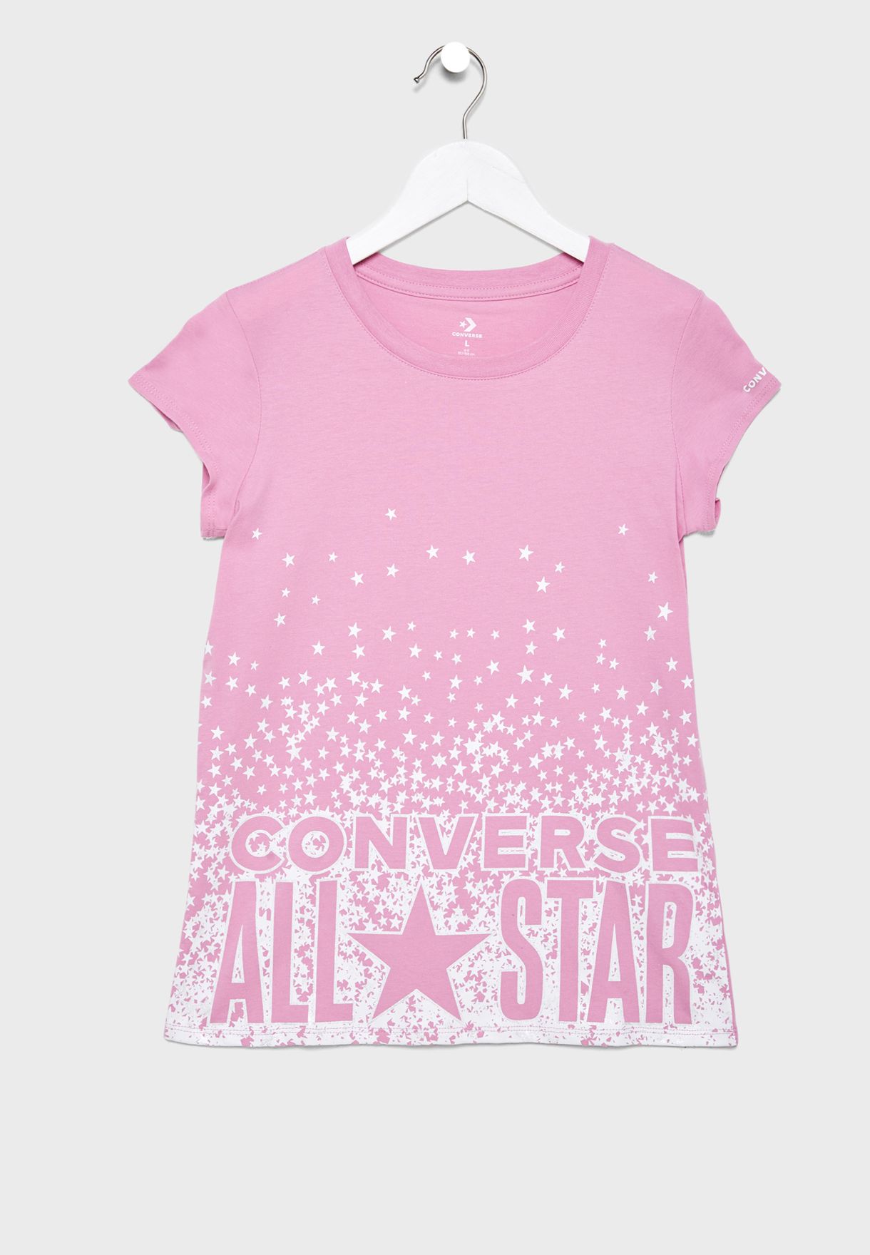 converse all star t shirt pink