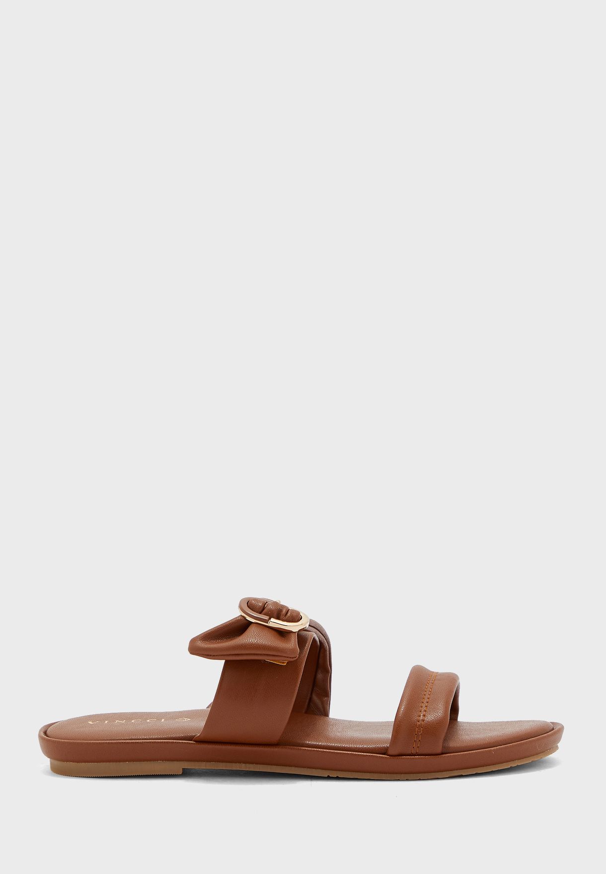 Buy Vincci brown Double Strap Flat Sandals for Women in Dubai, Abu Dhabi