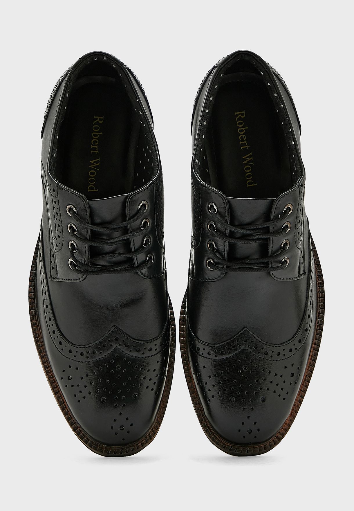 Genuine Leather Wing Cap Brogue Formal Lace Ups