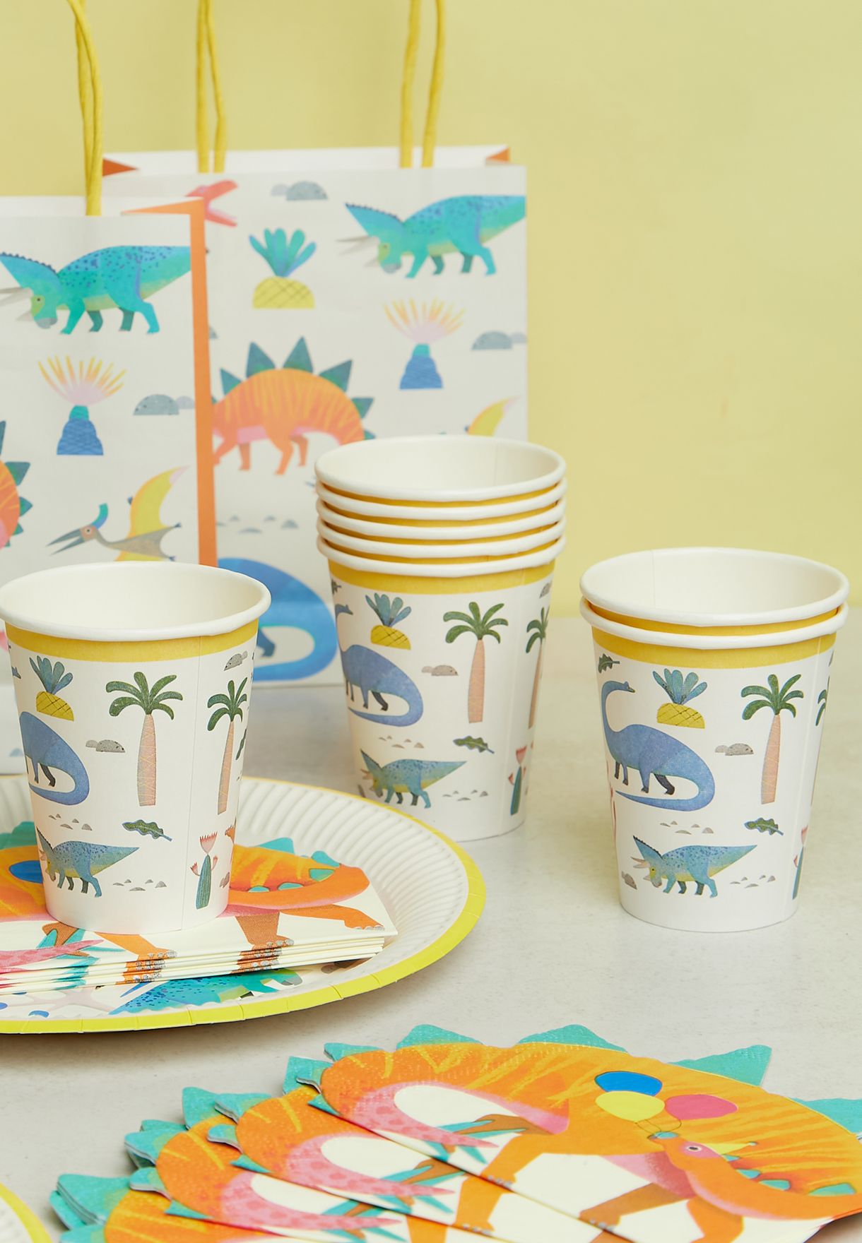 Set Of 8 Party Dinosaur Recyclable Cups