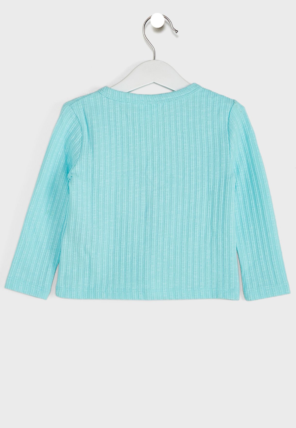Kids Ribbed Button Top