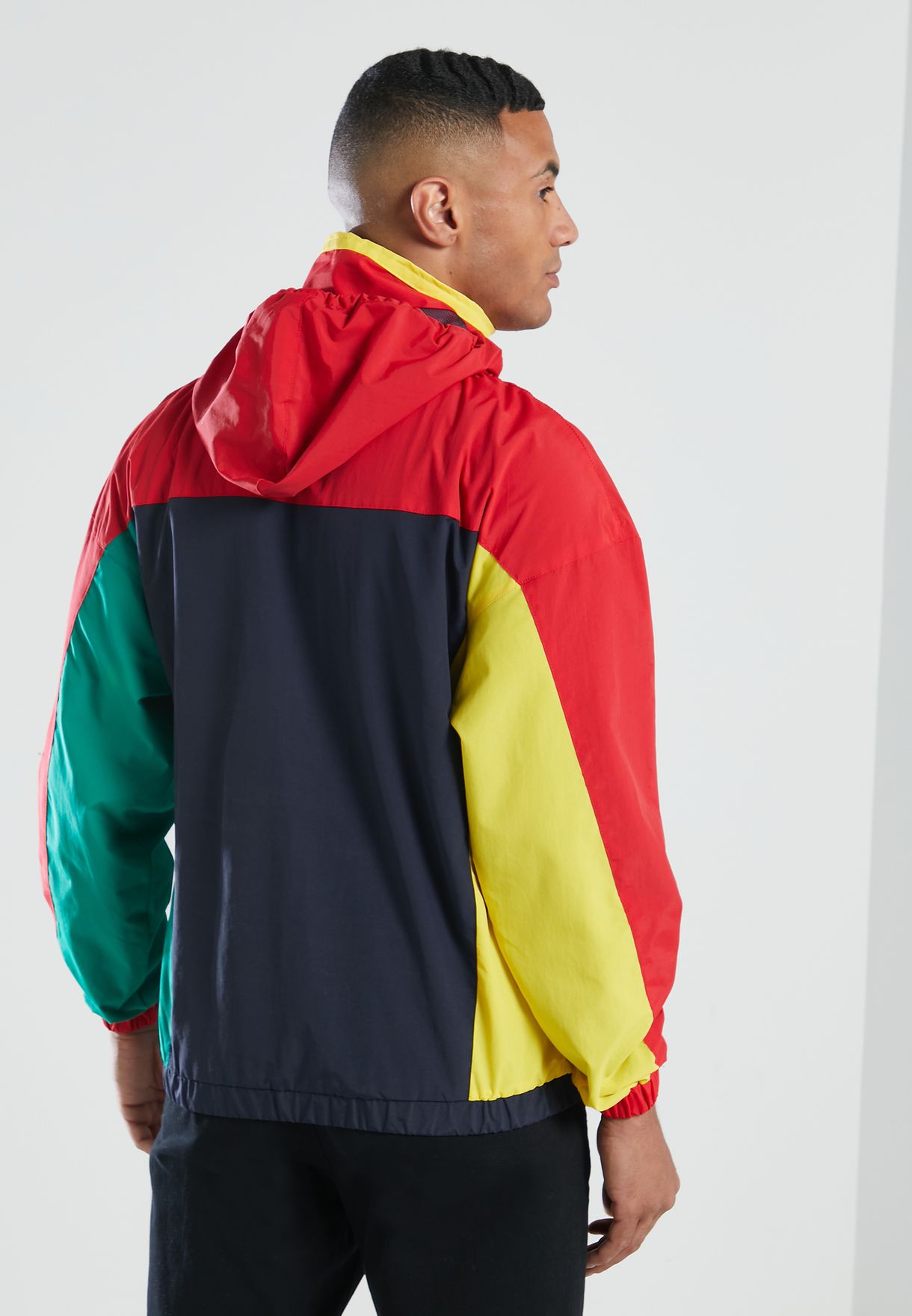 Retro Colour Block Windbreaker Jacket