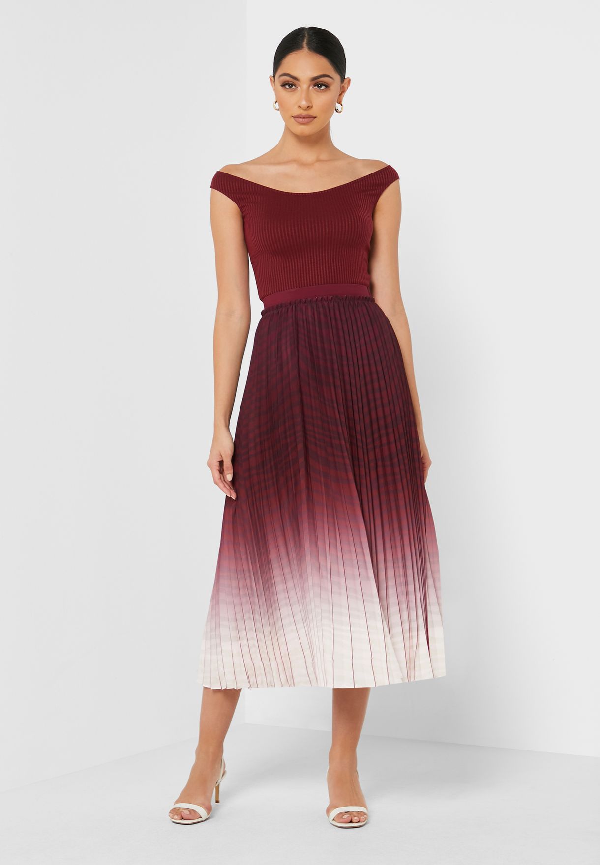 ted baker burgundy skirt