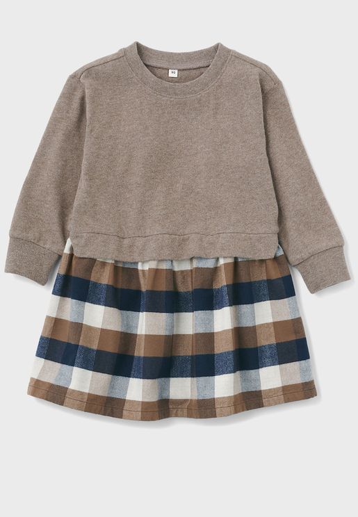 Infant Checked Sweat Dress