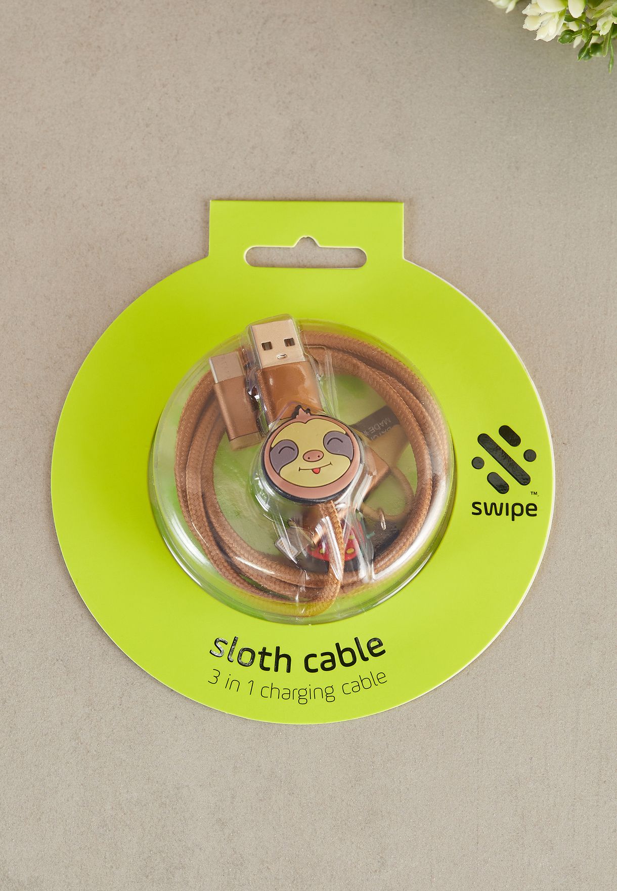 Sloth 3-in-1 USB Cable