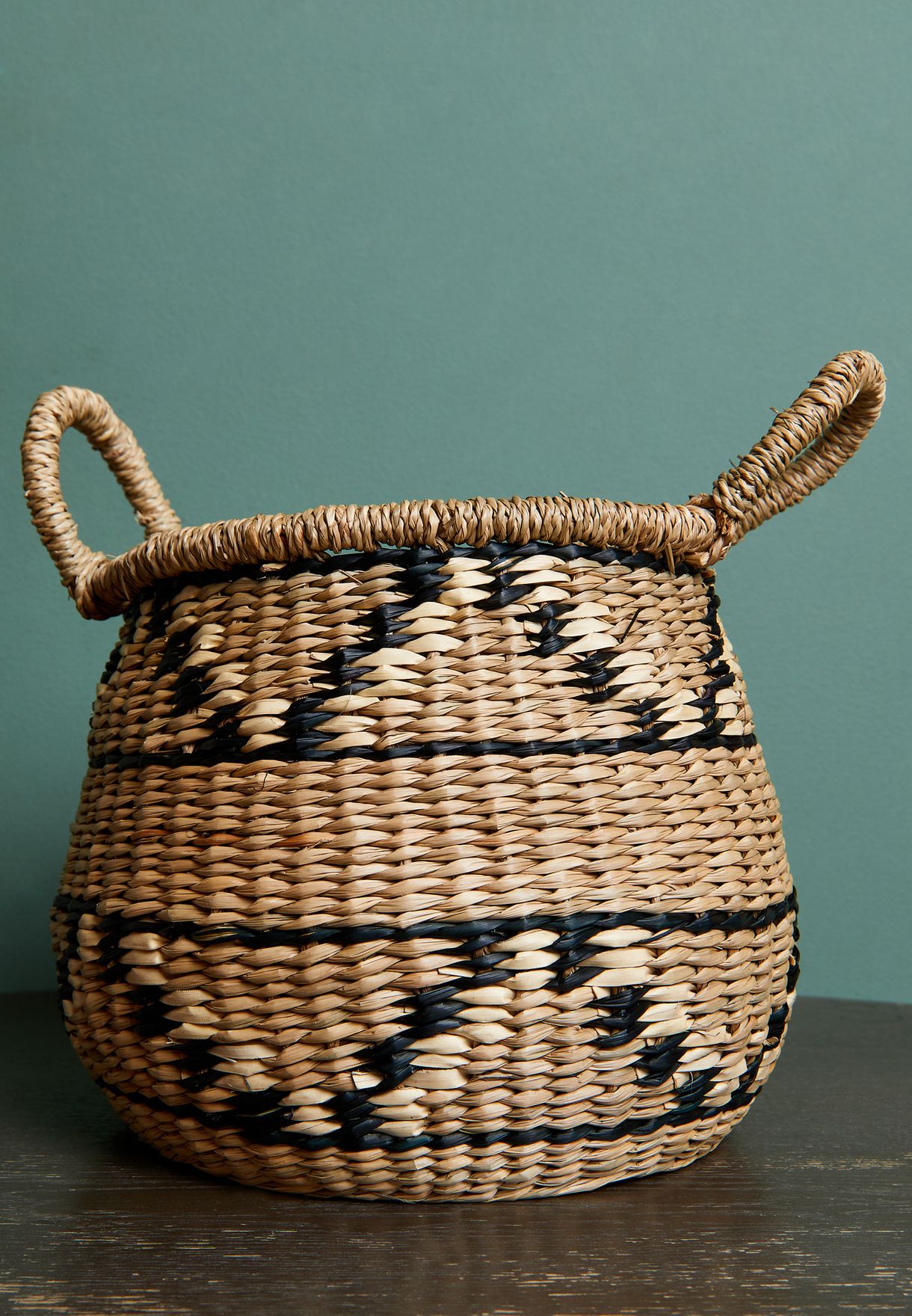 Small Seagrass Round Geometric Basket 