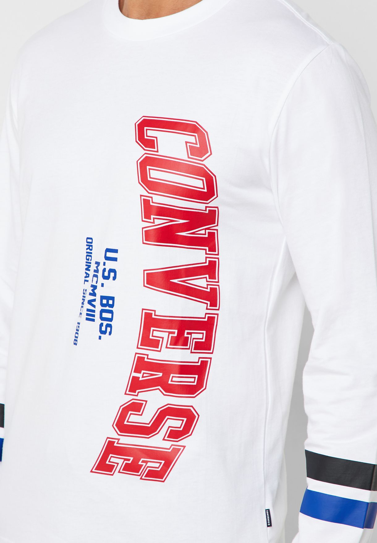 Buy Converse white Vertical Collegiate Text T-Shirt for Men in Dubai, Abu  Dhabi