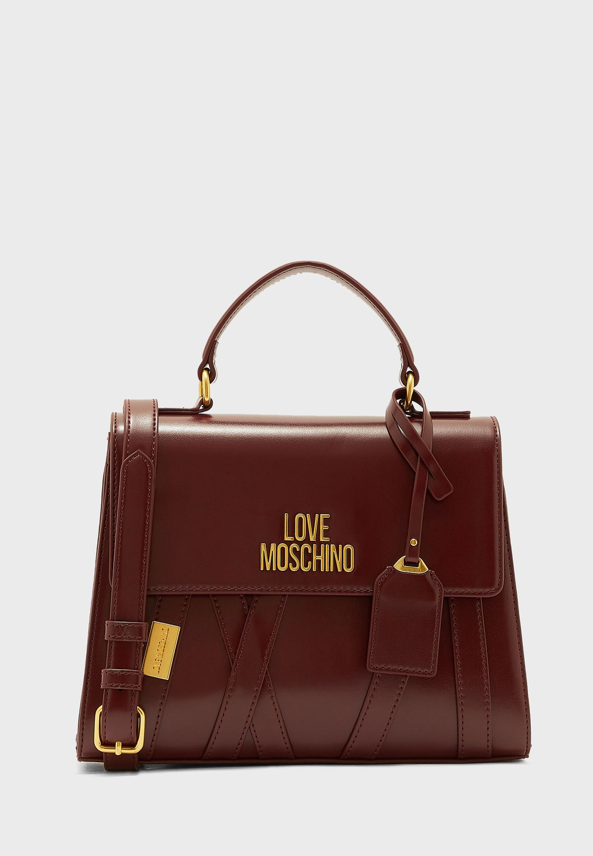 Buy Love Moschino burgundy Top Handle 