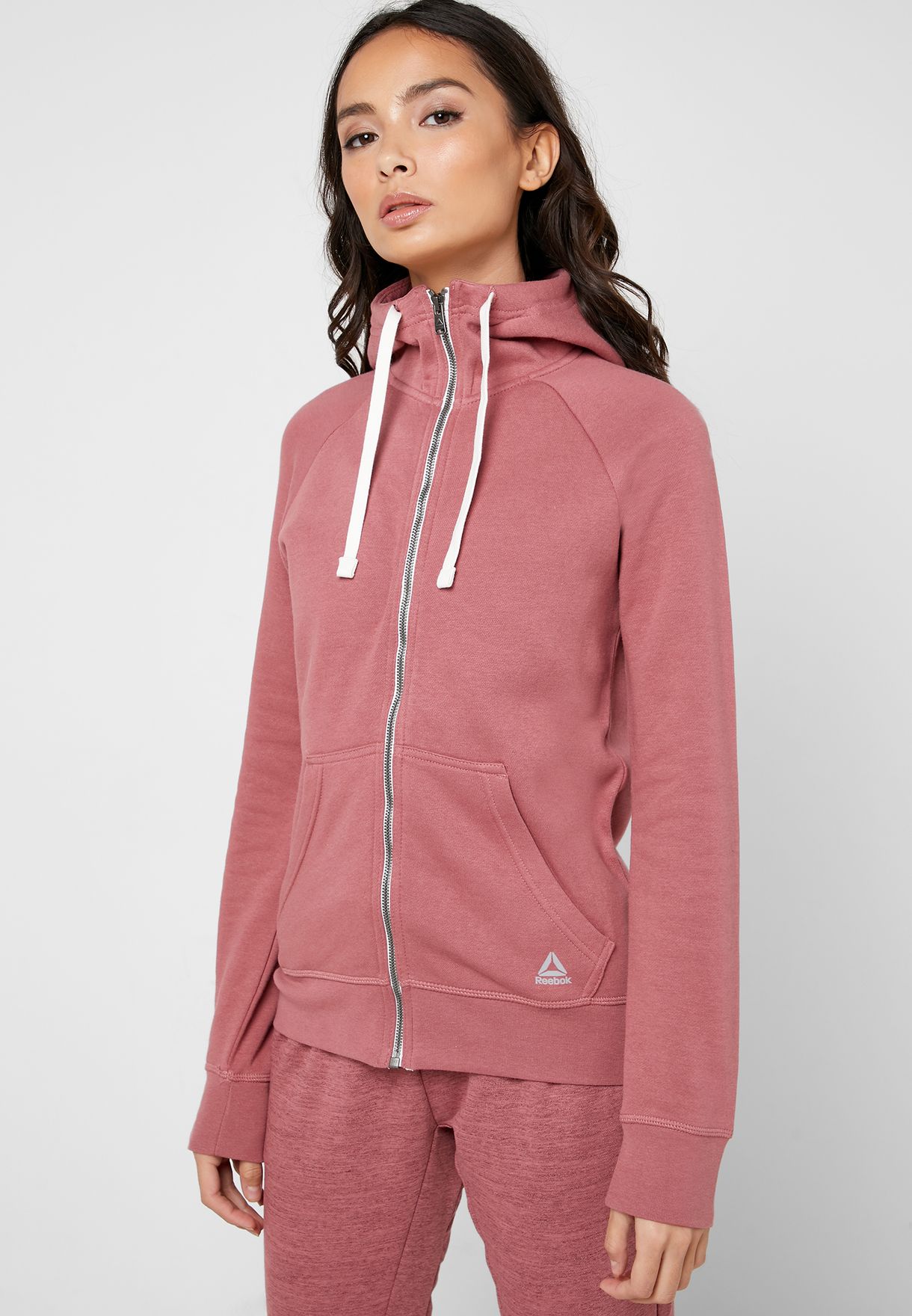 pink reebok hoodie