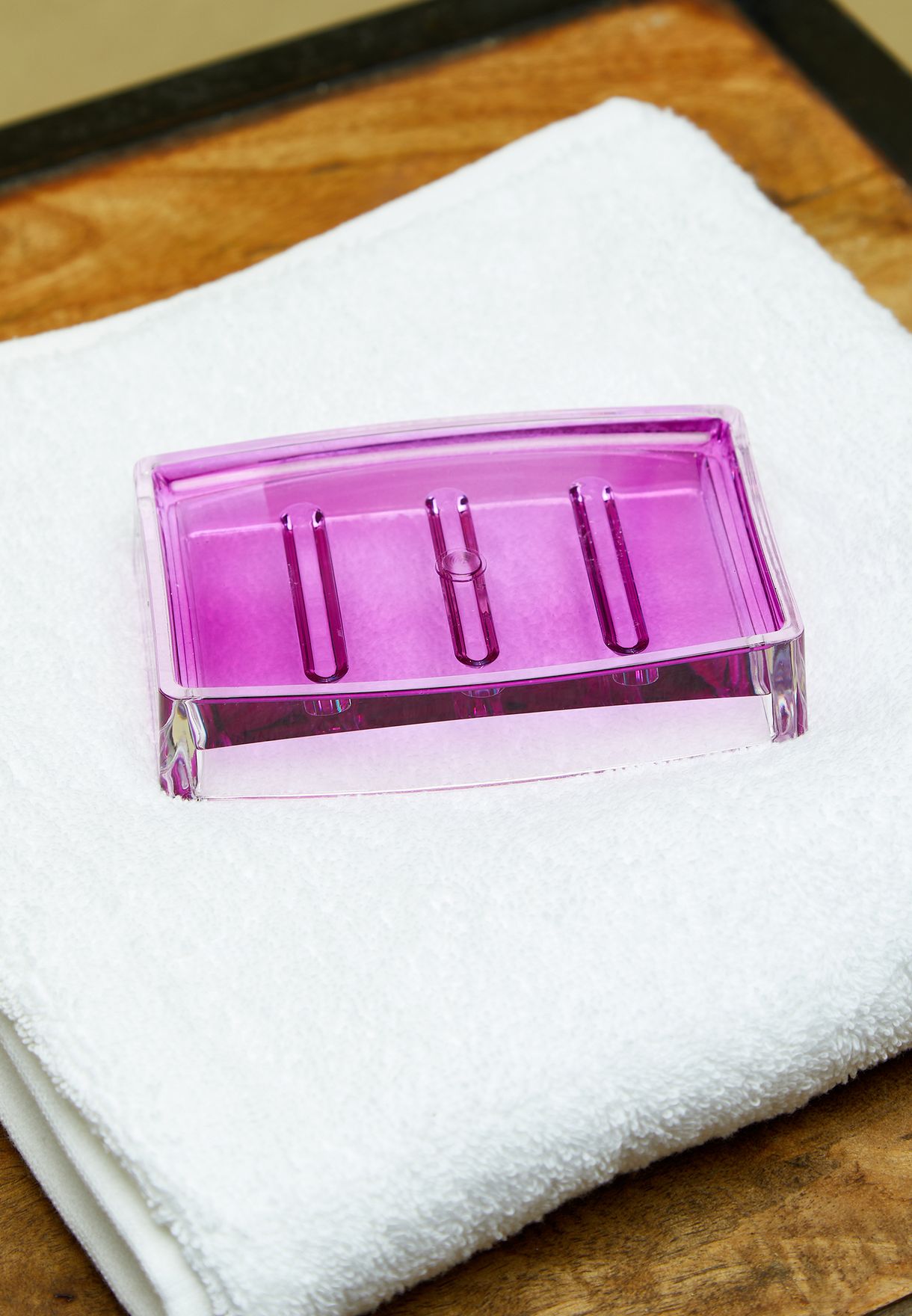 Pink & Clear Acrylic Soap Dish