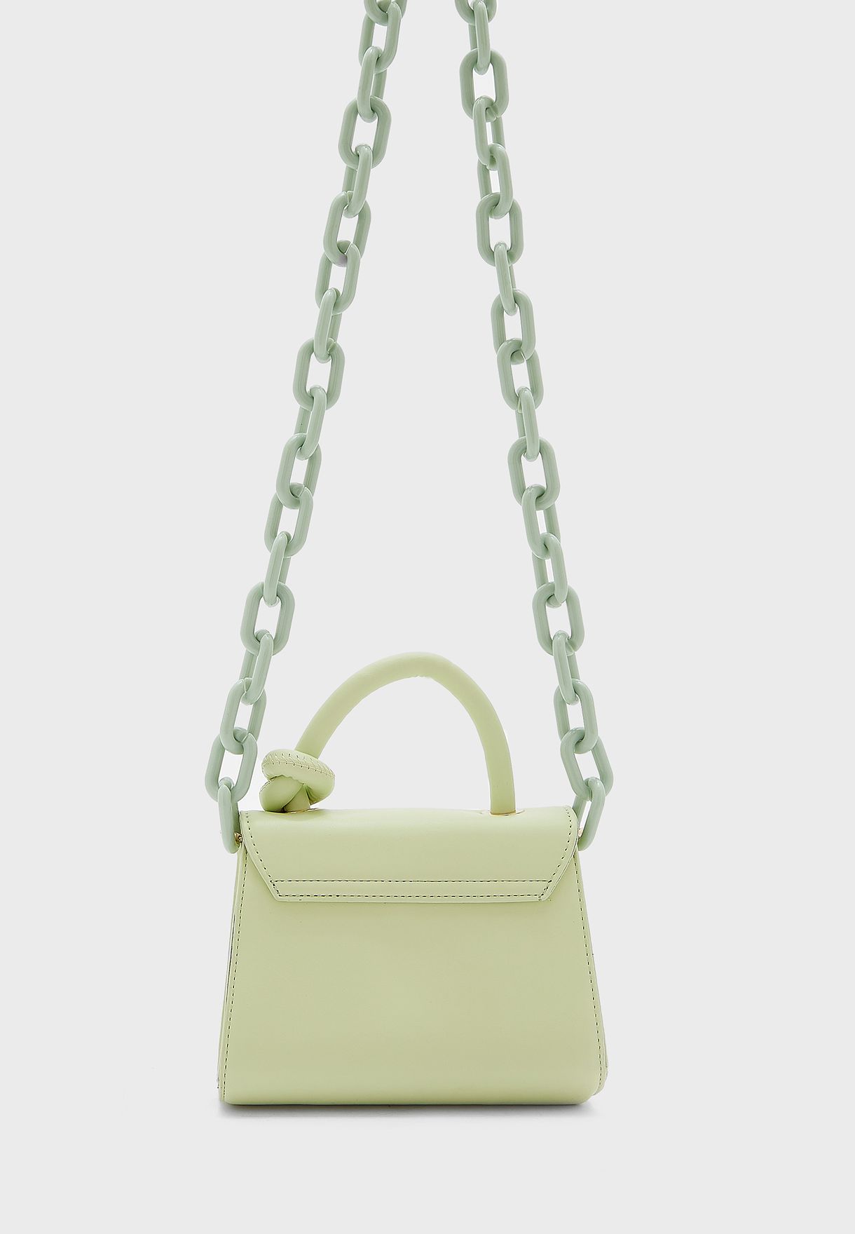 Mini Handbag With Knot Handle And Chain Strap