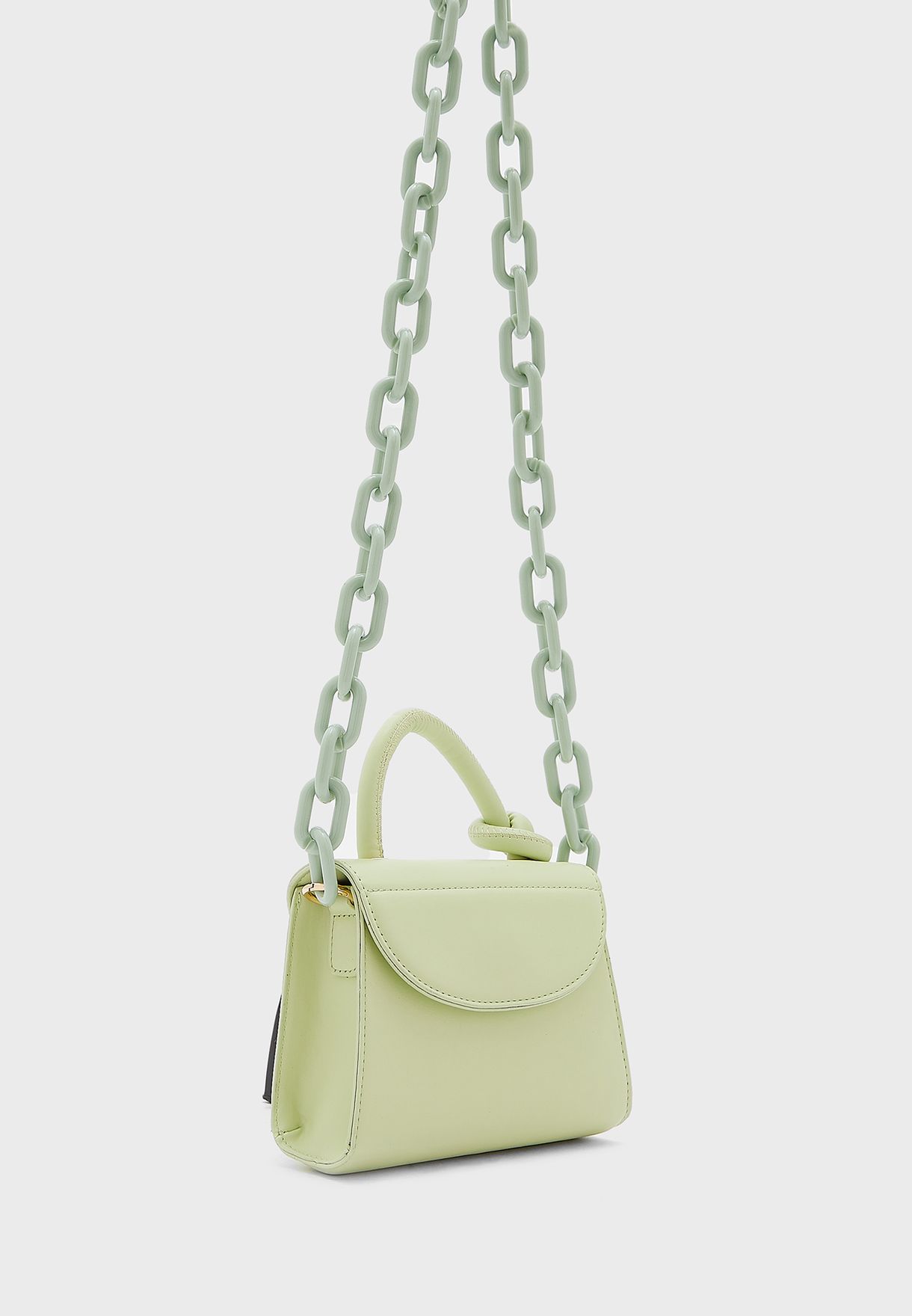 Mini Handbag With Knot Handle And Chain Strap