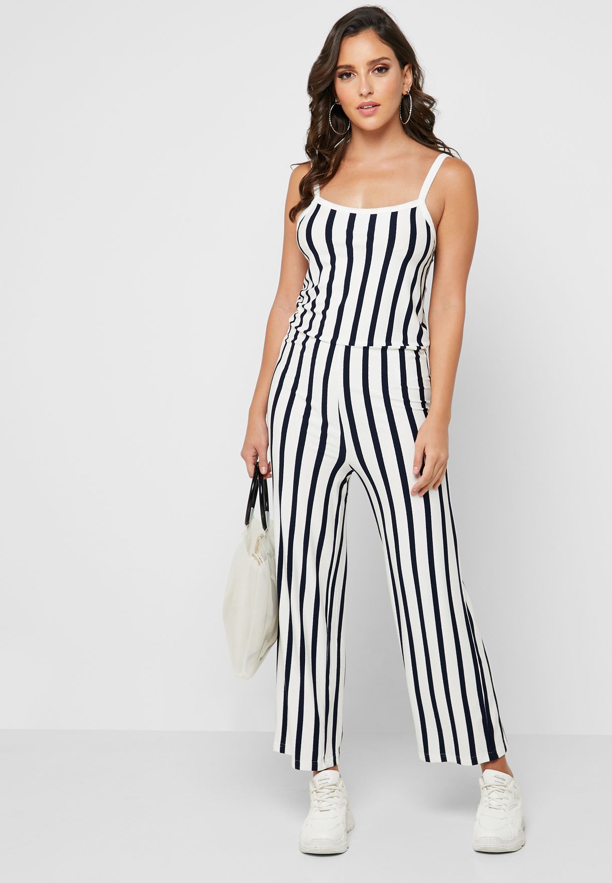 striped cami jumpsuit